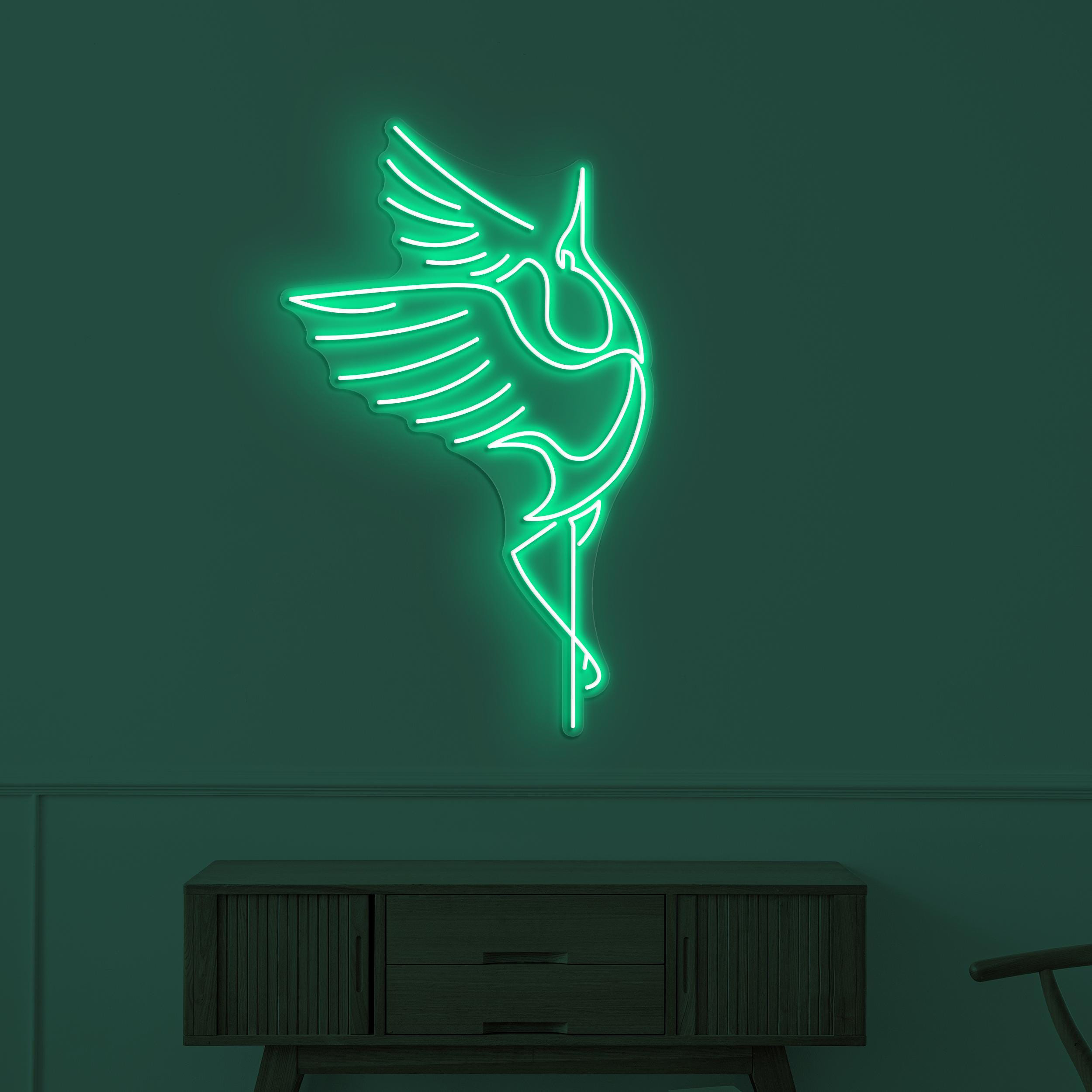 Crane Bird Neon Sign, Crane Bird Led Sign, Flying Crane Wall Art, Birds Shop Wall Decor, Crane Lover Light, Home Led Art, Japanese Bird Sign