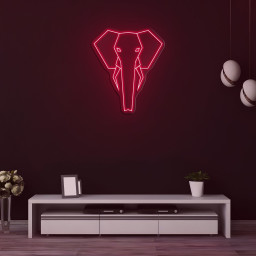 Geometric Elephant Neon Sign, Elephant LED Light for Living Room, Neon Wall Art, Bedroom, Office Decor, Kids Room Decoration, Party decor