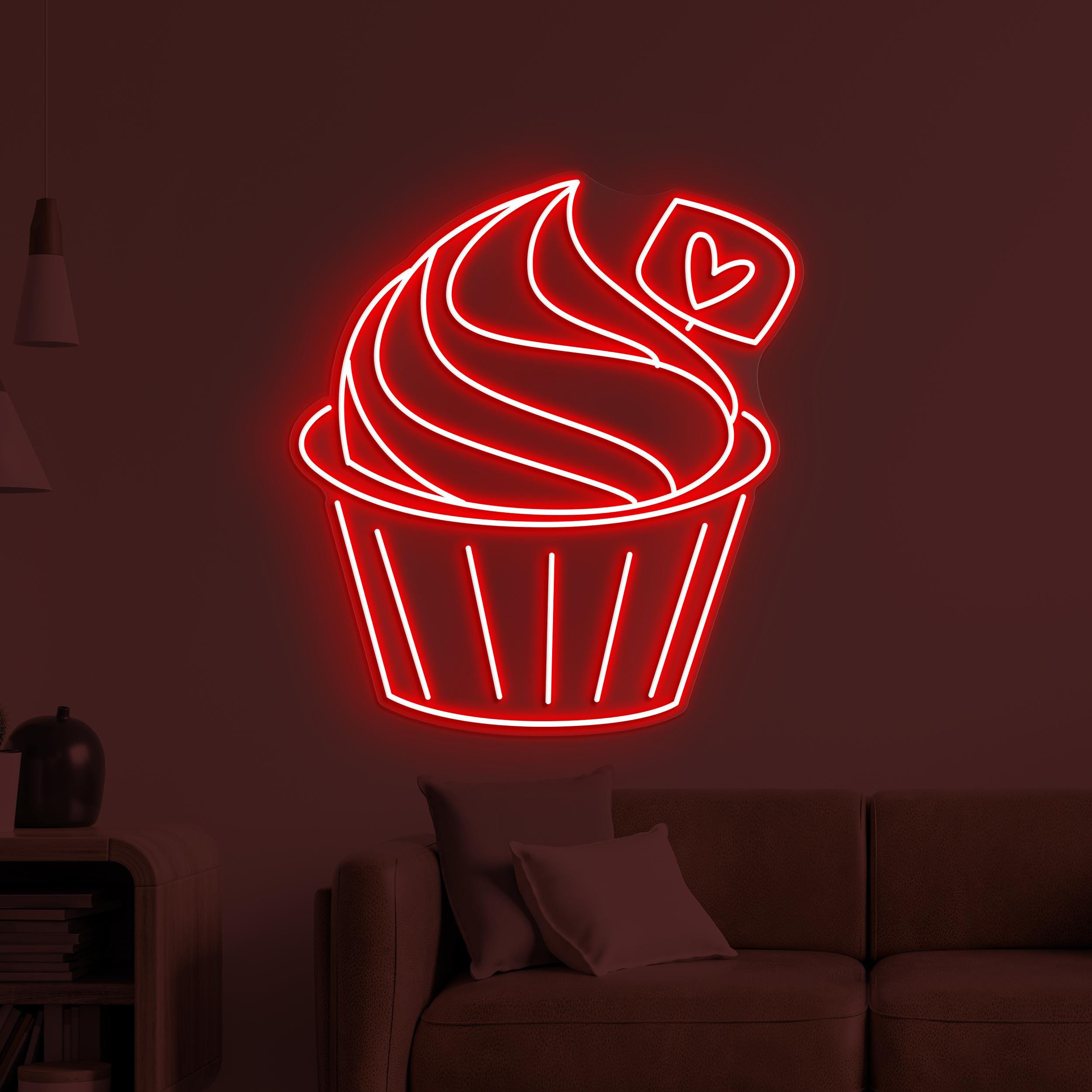 Cupcake Neon Sign, Cupcake LED Light, Cupcake Lover Wall Decor, Sweet Treat Wall Art, Custom Neon Sign, Kitchen Neon Decor, Cake Shop Art