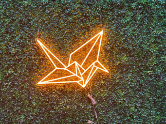 Origami Swan Neon Sign, Swan Wall Art, LED Decor, Origami Bird Light, Custom Neon Sign, Room decor, Unique Home Decor Paper Crane Neon Light