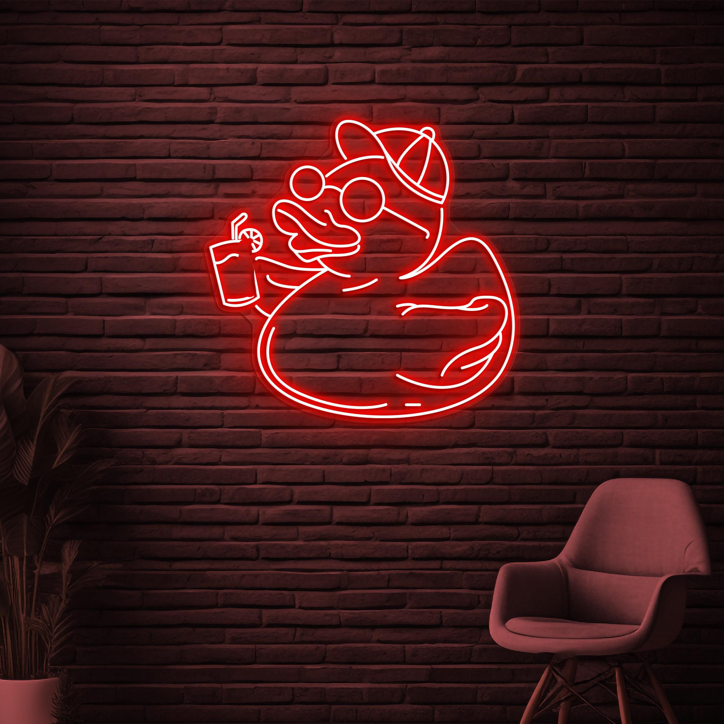 Duck Neon Sign, Chillin' Duck LED Light, Beach Duck Wall Art, Summer Duck Wall Decor, Kids Room Neon light, Birds Shop Sign, Party Wall Art