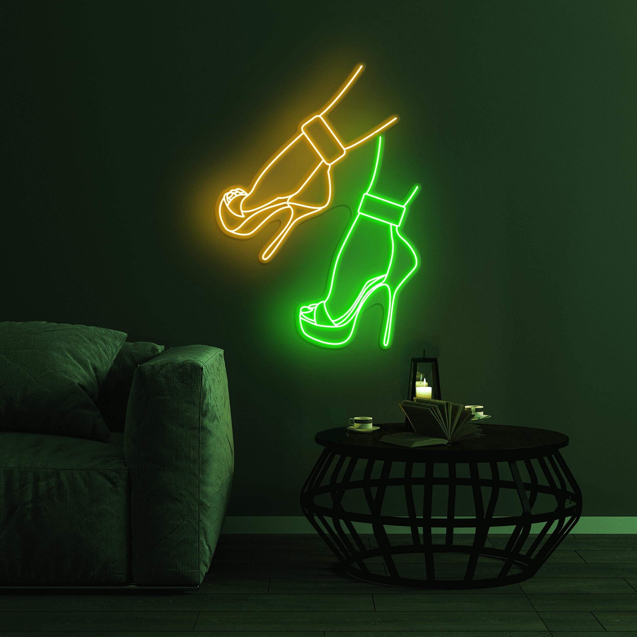 High Heels Neon Sign, Heels Shoes LED Light, High Heels LED Neon Art, Shoes Shop Decor, Business Logo Sign, Home Decor, Party Girl Shoes