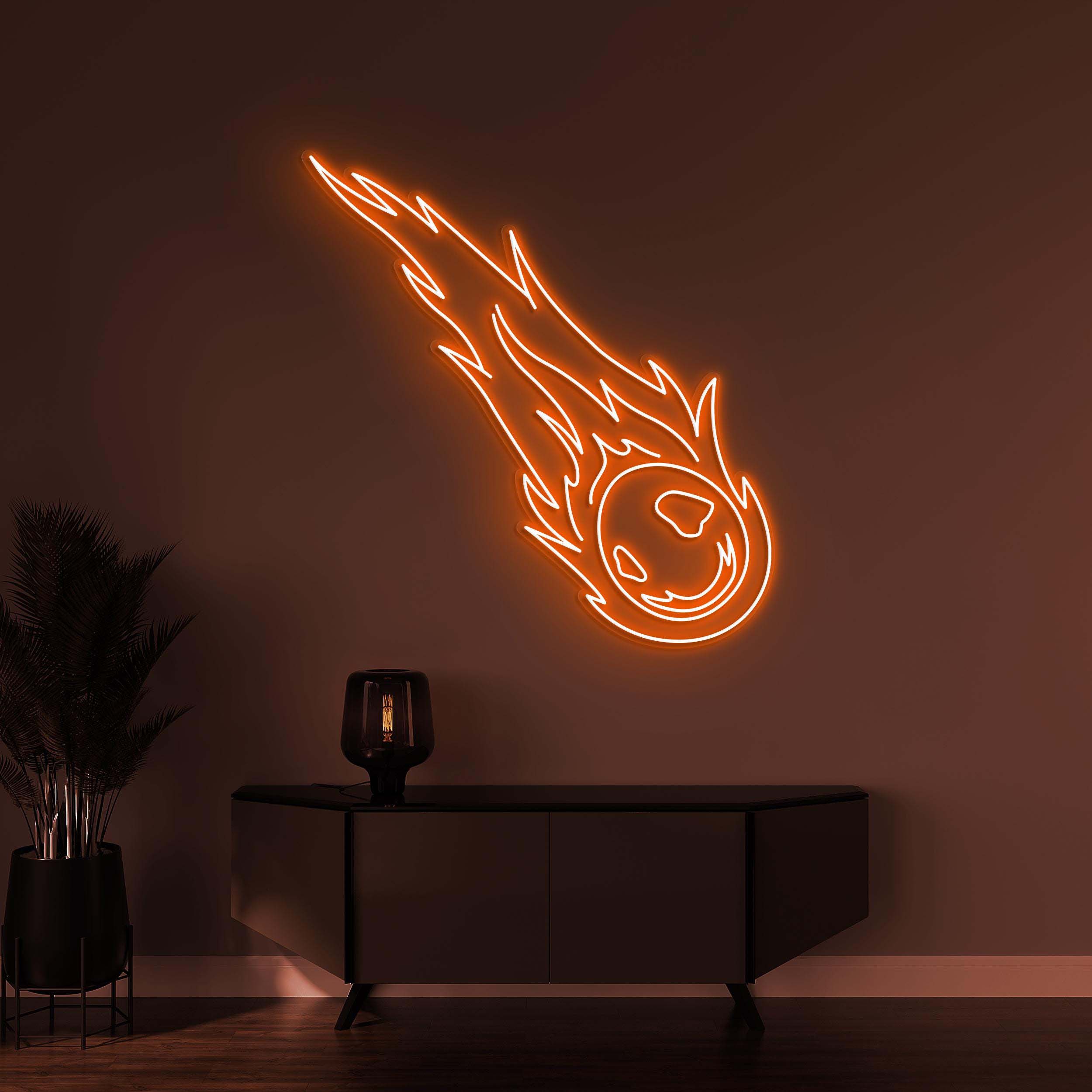 Meteorite Neon Sign, Meteorite LED Light, Shooting Star Wall Decor, Custom Neon Sign, Flaming Meteorite Wall Art, Space Room Wall Art Decor