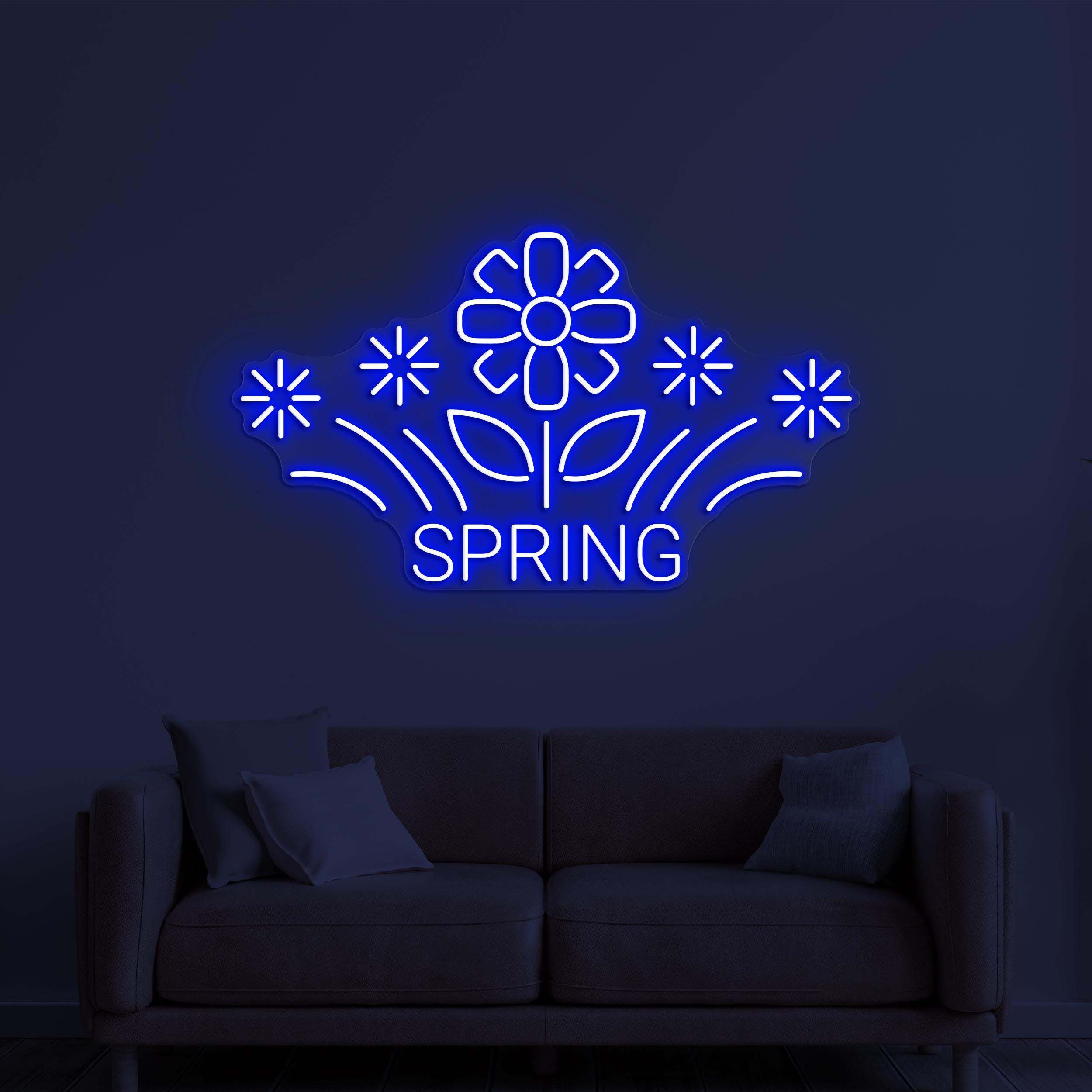 Spring Neon Sign, Spring Flower LED Light, Spring Logo Wall Decor, Flower Shop Wall Art, Springtime Neon Sign, Flowers Neon Wall Light, Gift