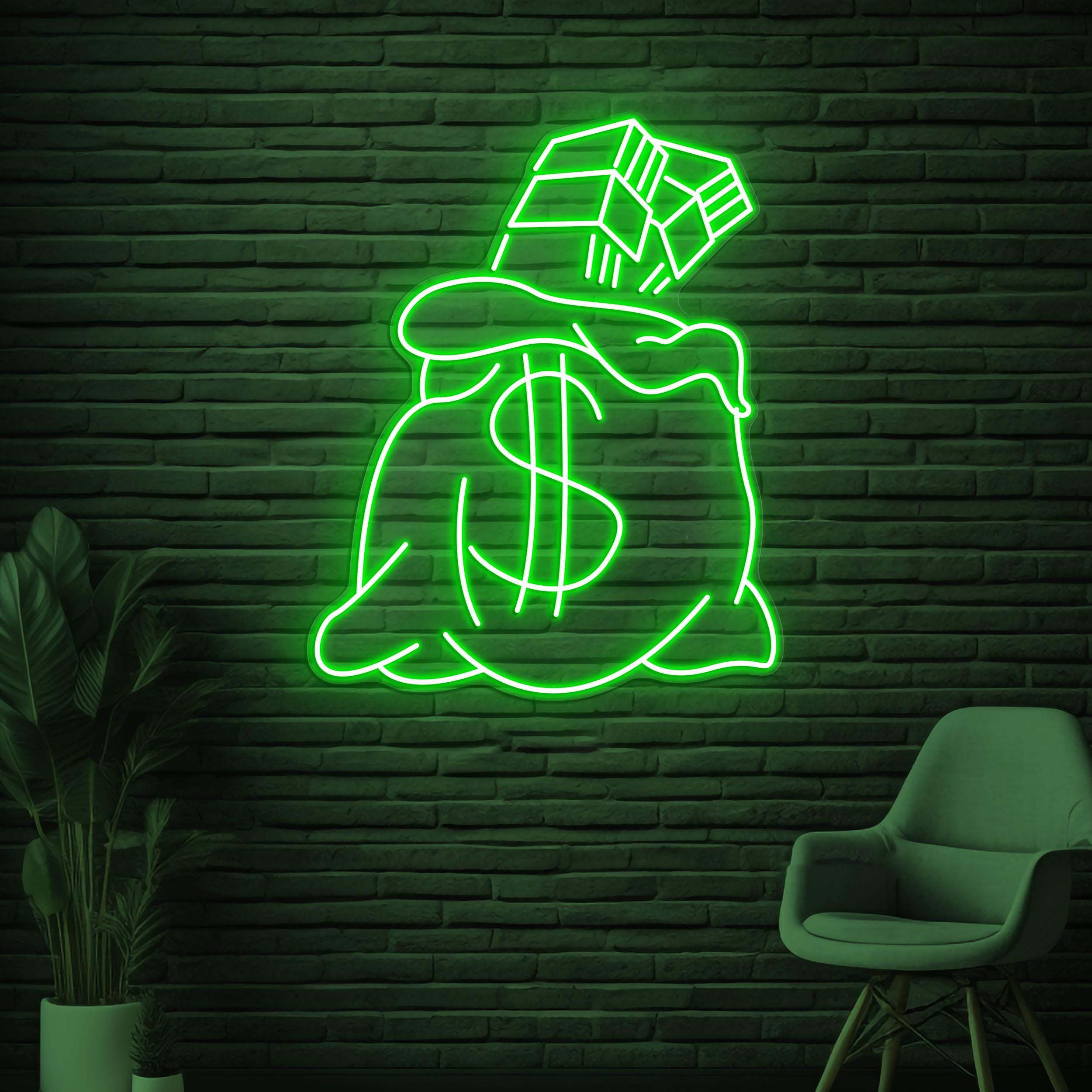 Money Bag Neon Sign, Money Bag LED Light, Dollar Money Bag Decor, Office Wall Art, Dollar Logo Sign, Business Neon Art, Dollar Wall Decor