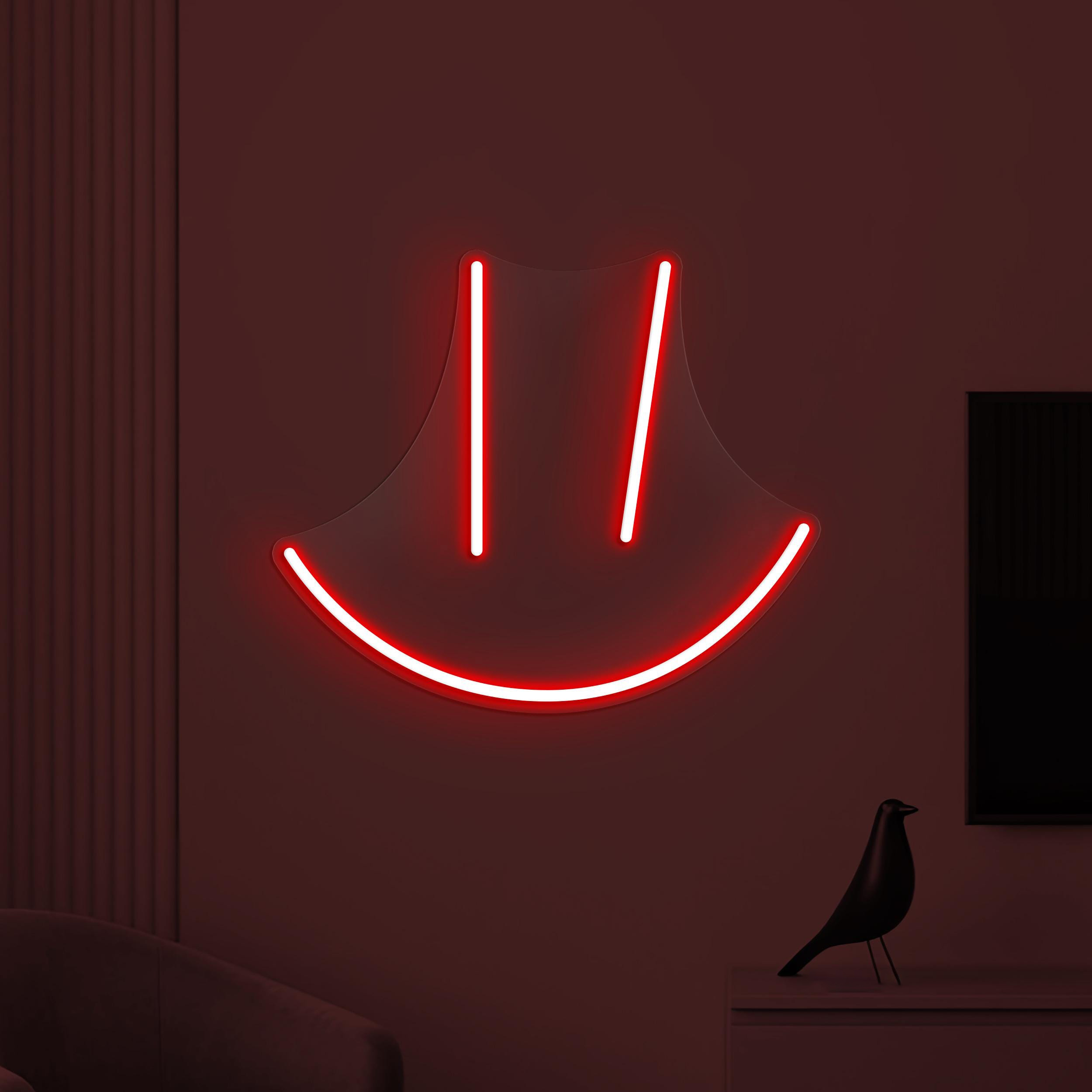 Minimal Smile Neon Sign, Minimal Smile LED Light, Smiley Face Wall Decor, Line Art Smile Wall Art, Happy Face Neon Light, Kids Room Decor