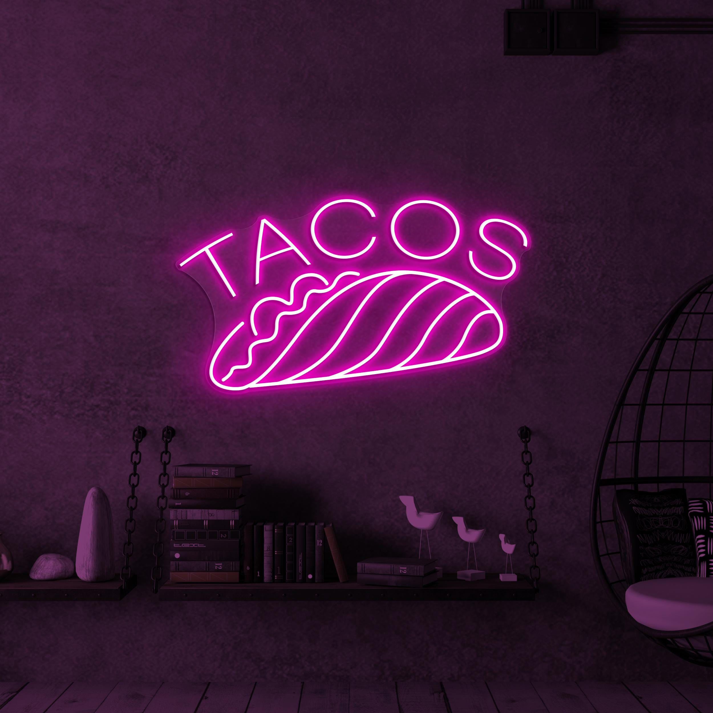 Taco Neon Sign, Taco LED Light, Restaurant Wall Decor, Street Food Wall Art, Fast Food Led Sign, Mexican Food Neon Sign, Mexican Taco Art