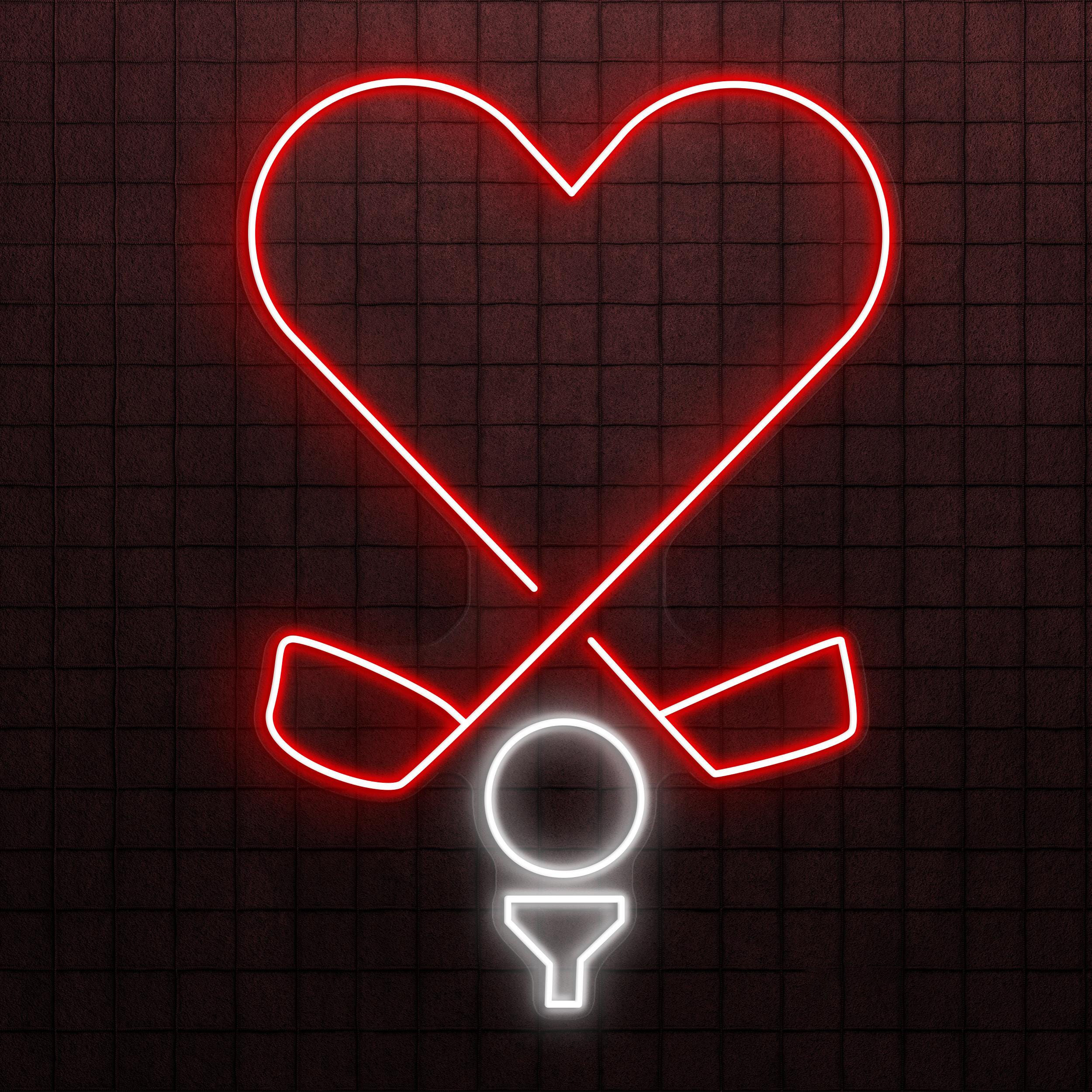 Golf With Heart Neon Sign, Golf With Heart LED Light, Golf Lover LED Wall Art, Heart of Golf Neon Light, Cafe & Bar Neon Decor, Home Decor