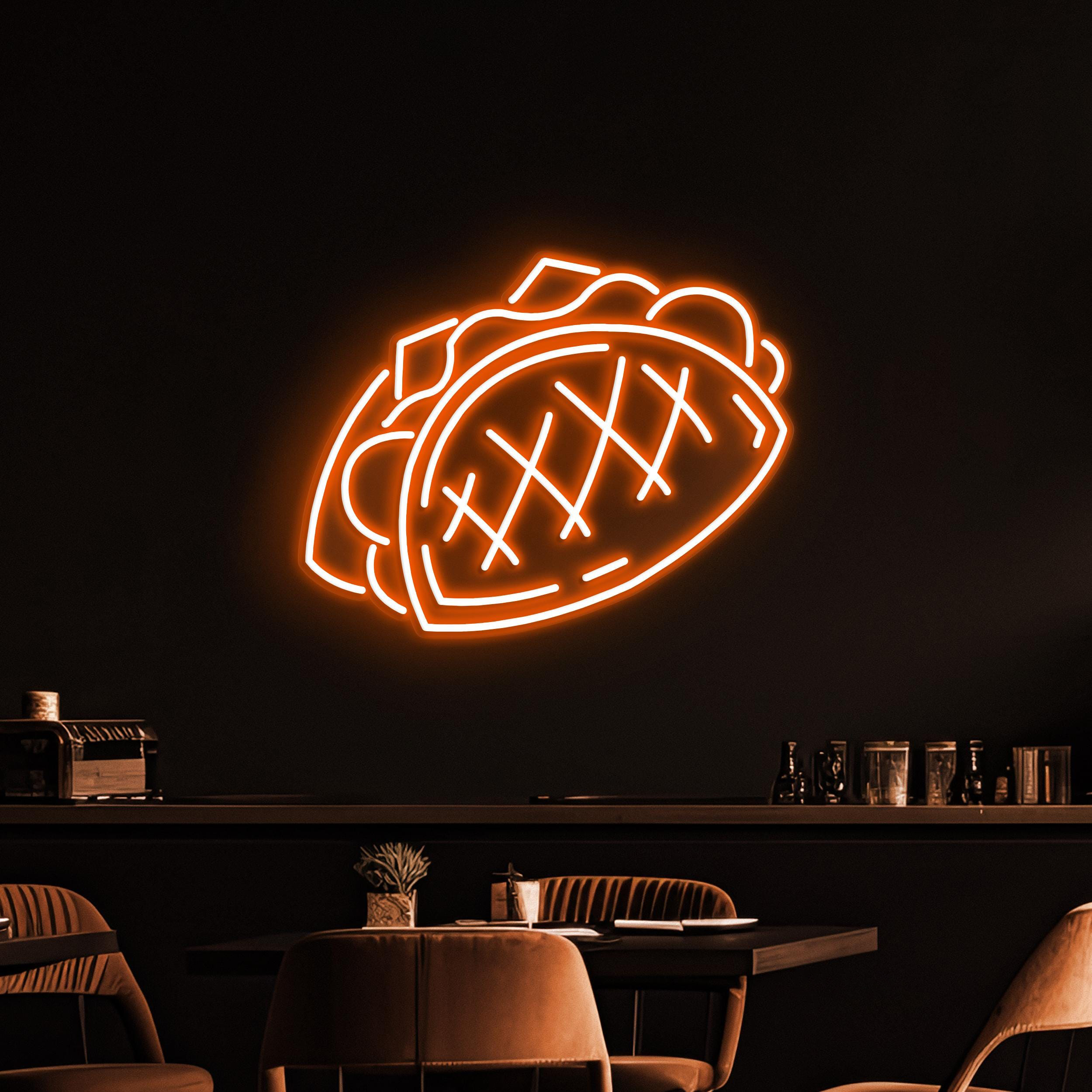 Taco Neon Sign, Taco Sandwich LED Light, Taco Sandwich Wall Art, Mexican Food Wall Decor, Kitchen Neon Light, Fast Food Neon Art, Taco Lover