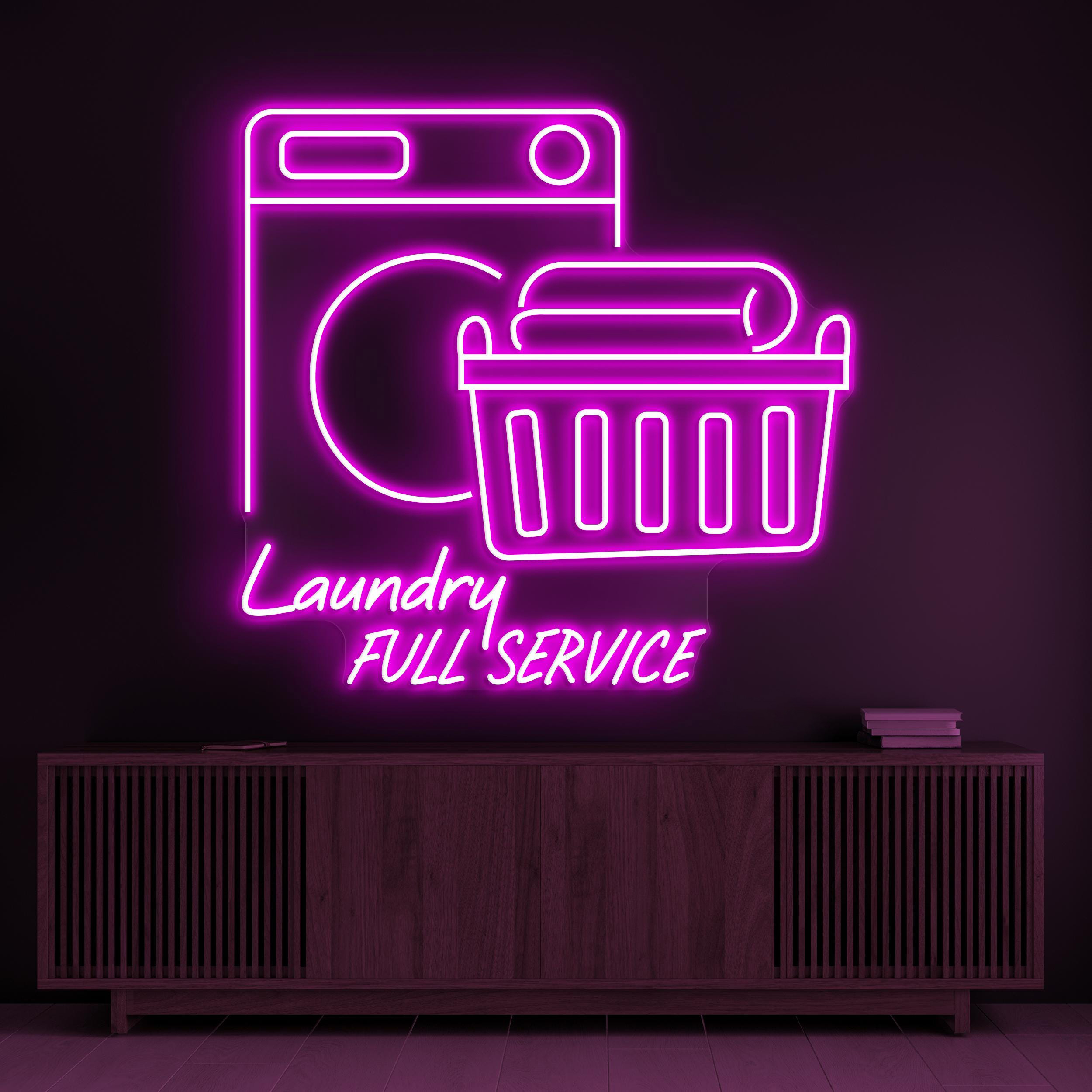 Laundry Full Service Neon Sign, Laundry Full Service LED Light, Led Shop Wall Decor, Laundry Room Neon Light, Kitchen Wall Art, Gift Idea