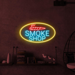 Smoke Shop Neon Sign, Smoke Shop LED Light, Cigar Wall Art, Smoke Shop Wall Decor, Cigarette Neon Light, Decor For Home, Smoking Bar & Cafe
