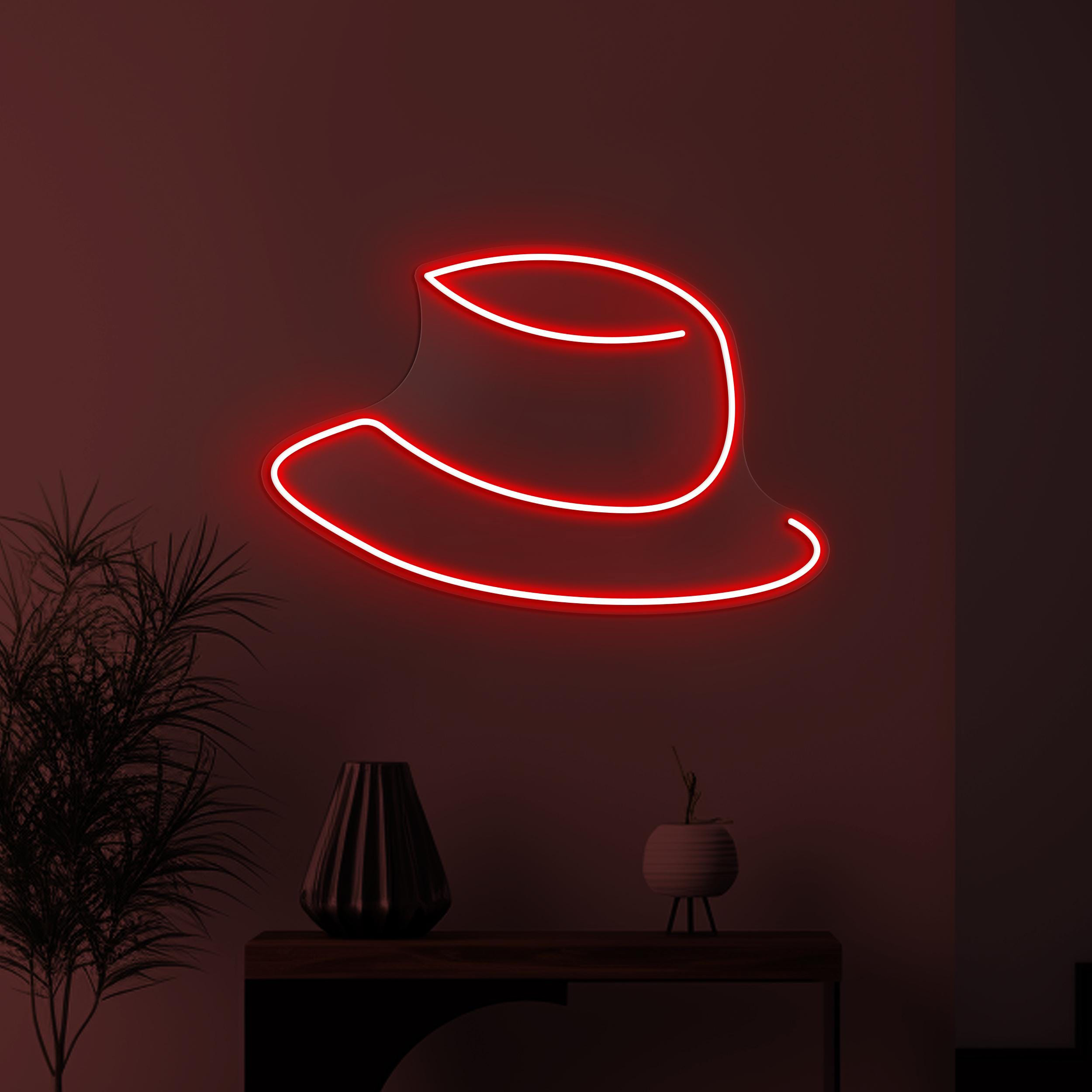 Hat Neon Sign, Hat LED Light, Cowboy Hat Wall Art, Home Wall Decor, Bucket Shape Hat Neon Light, Gallery Led Sign, Western Bar Pub Neon Sign