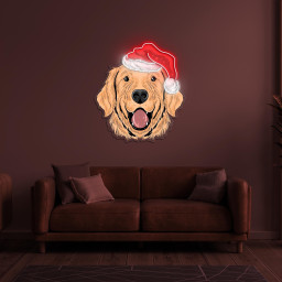 Santa Hat Dog Neon Sign, Santa Hat Dog LED Light, Dog LED Pop Art, Christmas Dog Sign, Decor for Pet Stores, Gift for Christmas & Dog Lover