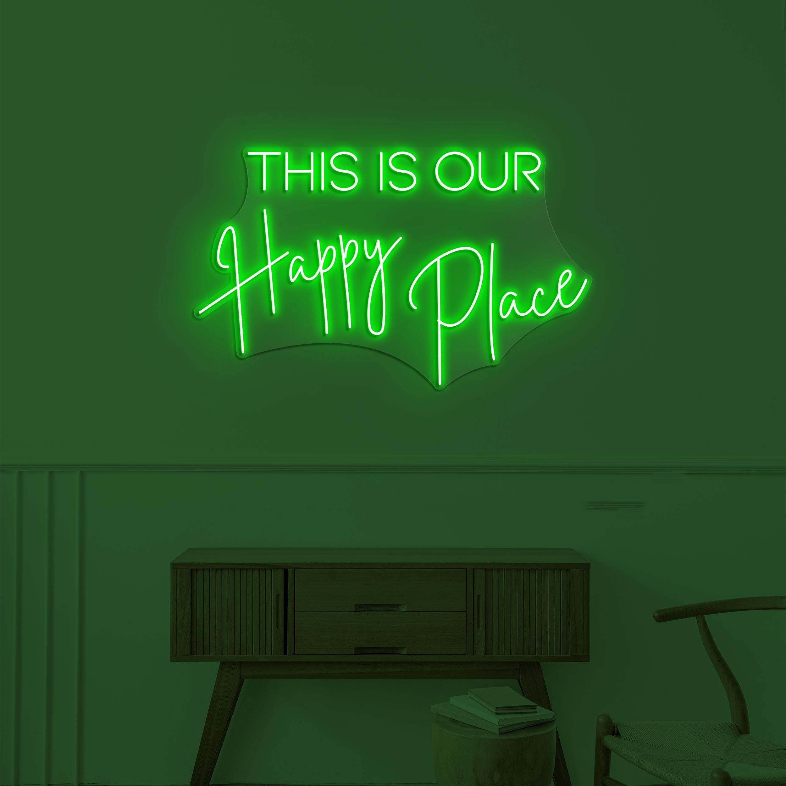 This is Our Happy Place Neon Sign, This is Our Happy Place LED Light, Positive Vibes Art, Home Room Decor, Cozy Corner Sign, Good Energy Art