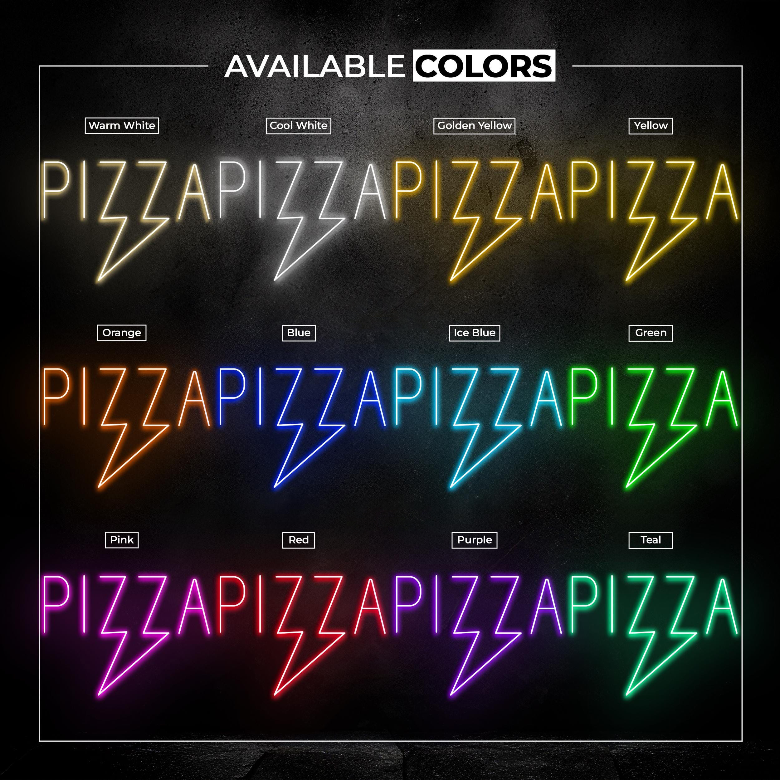 Pizza Neon Sign, Pizza LED Light, Thunder Pizza Wall Decor, Pizza Cafe Neon Sign, Pizza Lover Art, Business Pizza Logo Sign, Restaurant Art