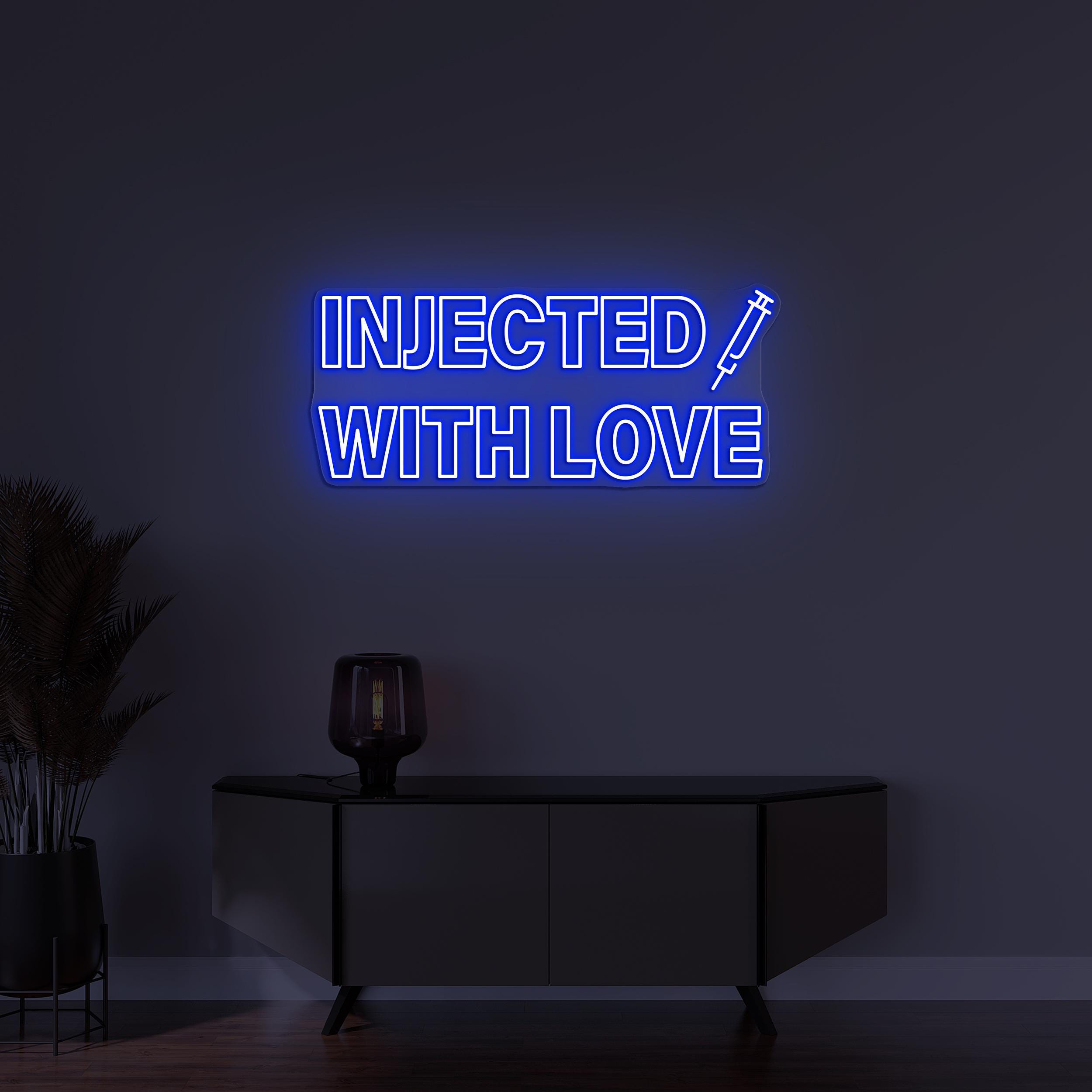 Injected with Love Neon Sign, Injected with Love LED Light, Love Wall Decor, Wedding Wall Art, Engagement Party Sign, Injection Neon Sign