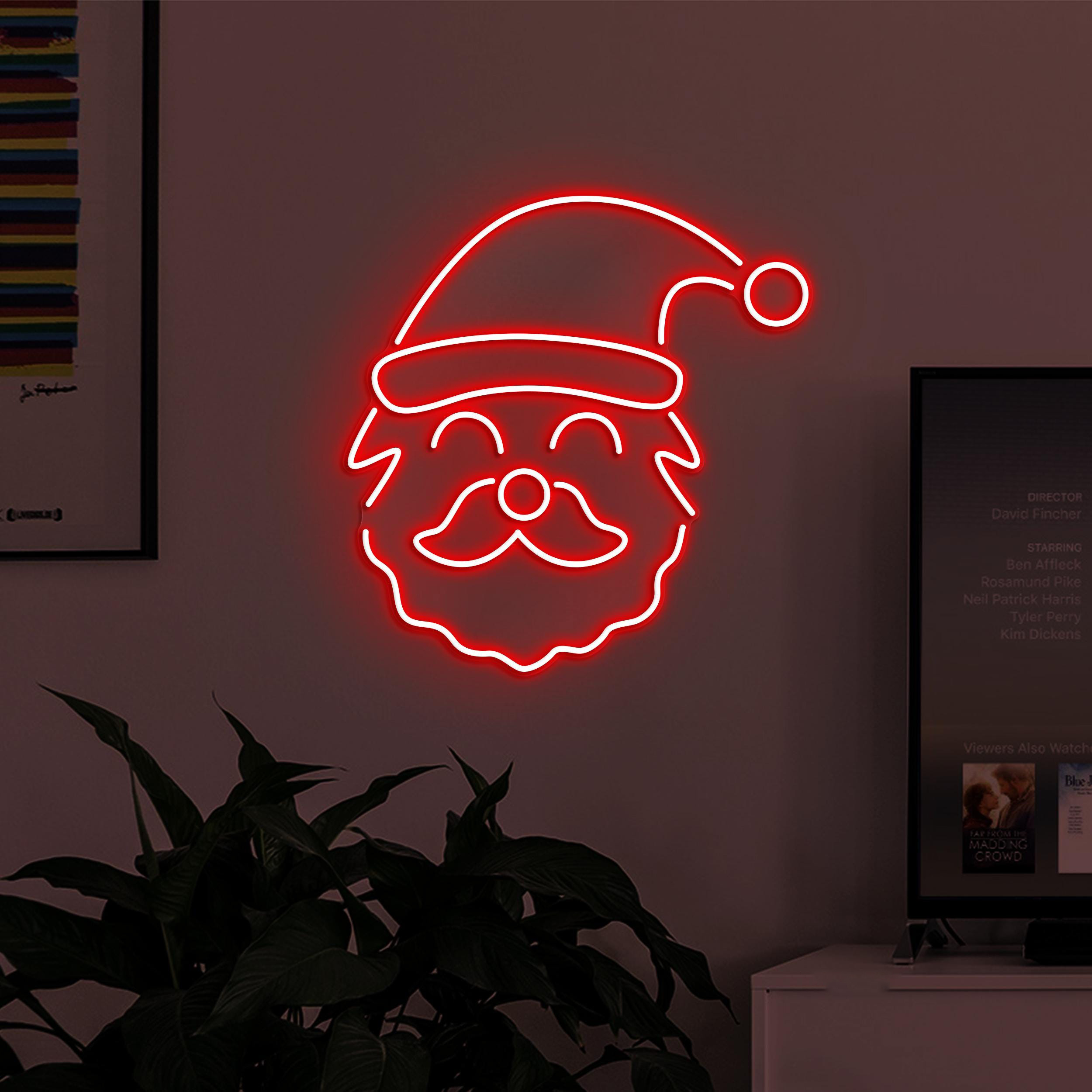 Santa Claus Neon Sign, Santa Claus LED Light, Father Christmas Wall Decor, Holiday Led Sign, Christmas Party Neon Light, Event Neon Decor
