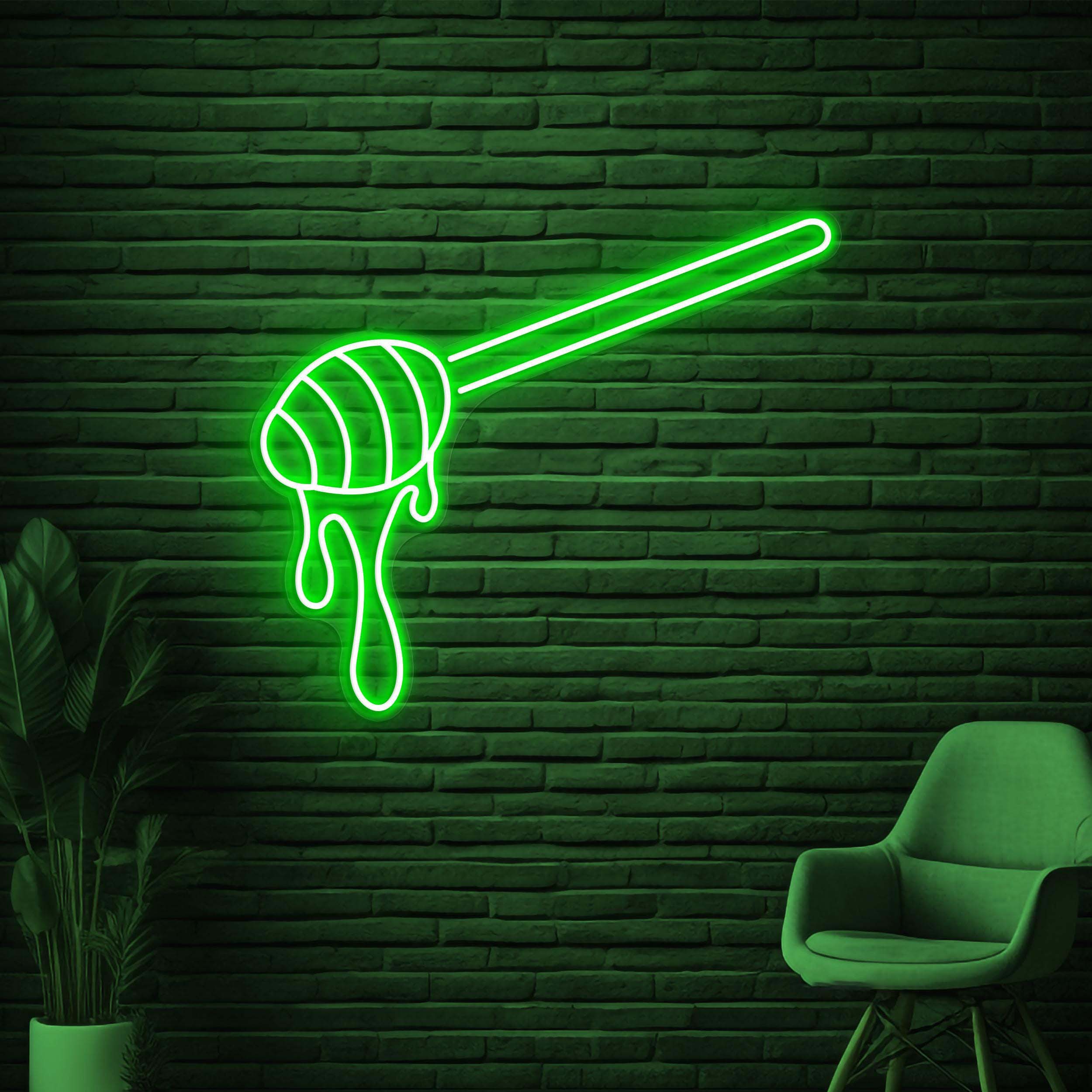 Honey Neon Sign, Honey LED Light, Honey Dipper Wall Decor, Honey Shop Wall Art, Cafe Neon Light, Sweet Treat Led Sign, Honey Lover Gift