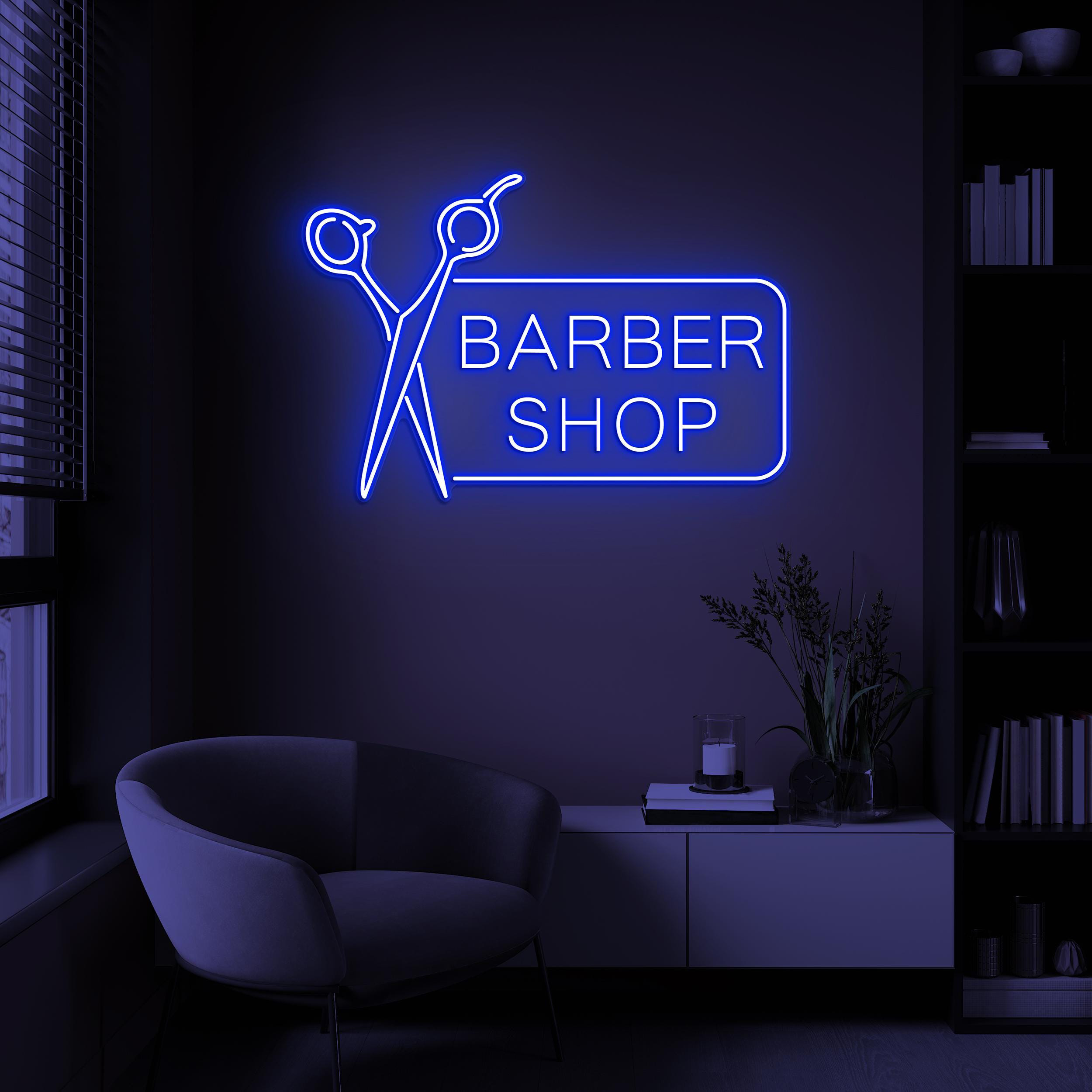 Barber Shop Neon Sign, Barber Shop LED Light, Scissors Neon Sign, Barber Shop Wall Art, Hairdressing Wall Art, Haircut Decor, Salon Wall Art