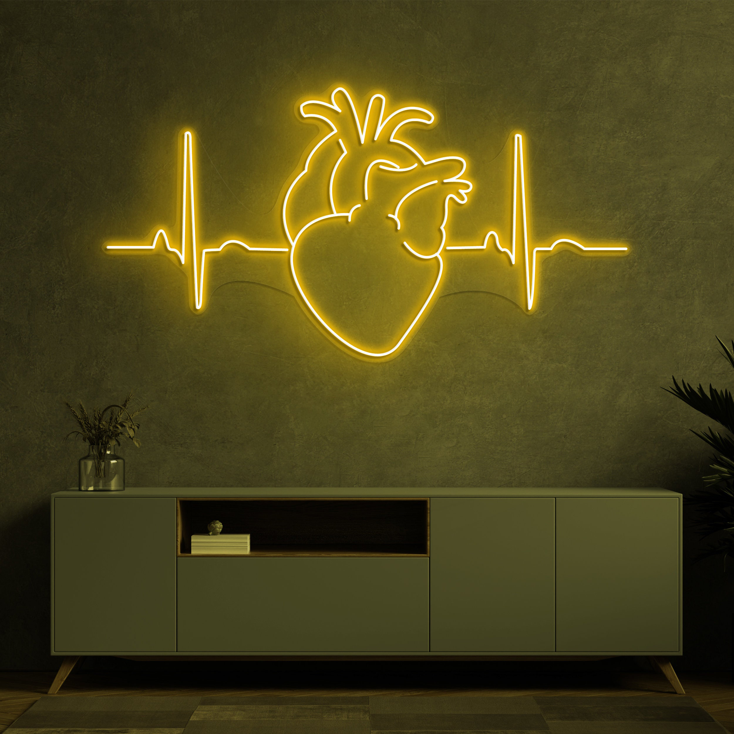 Heartbeat Neon Sign, Heart Pulse Neon Light, LED Heart Art, Heart Neon Art, Wall Decor, Neon Wall Art, Home Decoration, Heartbeat Neon Light