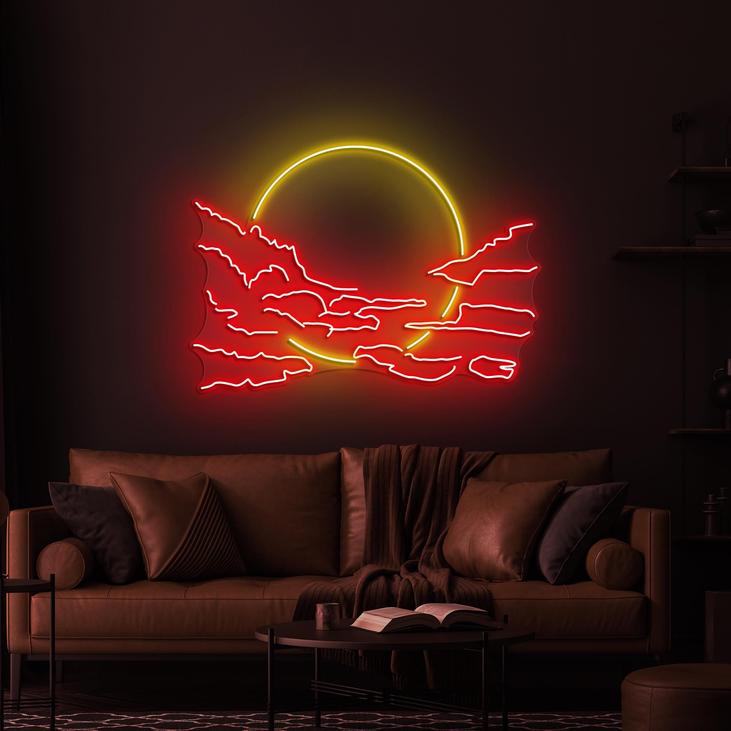 Sunset Neon Sign, Sunset LED Light, Ocean Waves LED Neon Art, Beach Sunset Neon Sign for Home, Beach Bar Decor, Beach Lover, Birthday décor