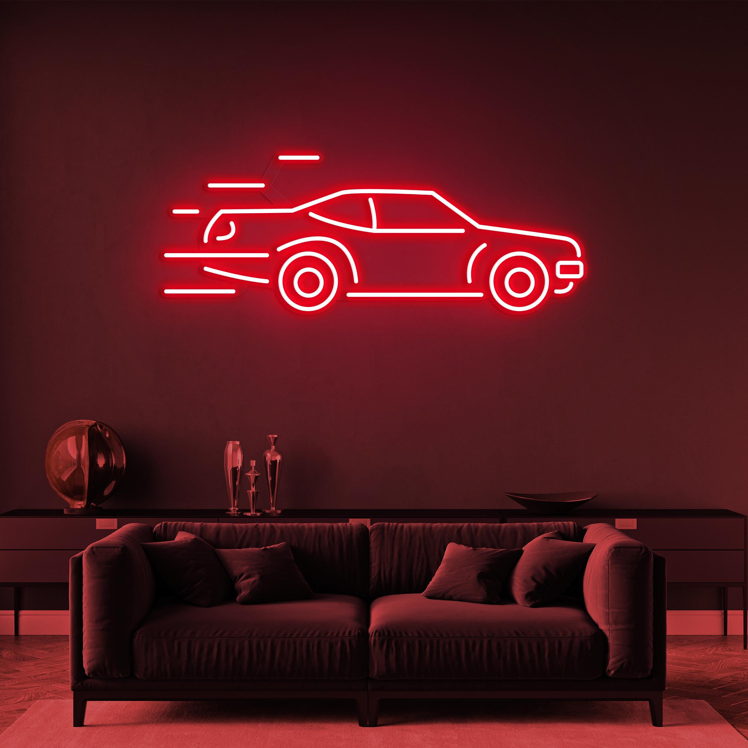 Sports Car Neon Sign, Sports Car LED Light, Racing Car LED Neon Art, Auto Shop Neon Sign, Car LED Sign, Game Room & Garage Decor, Home Decor