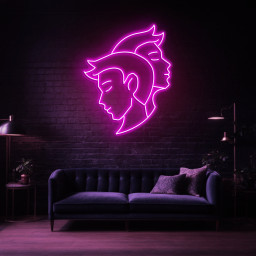 Gemini Neon Sign, Astrology Horoscope Zodiac Sign for Gemini, Room decor, Party, and Office Decor, Gemini Wall Art, Sign for Gemini Couples