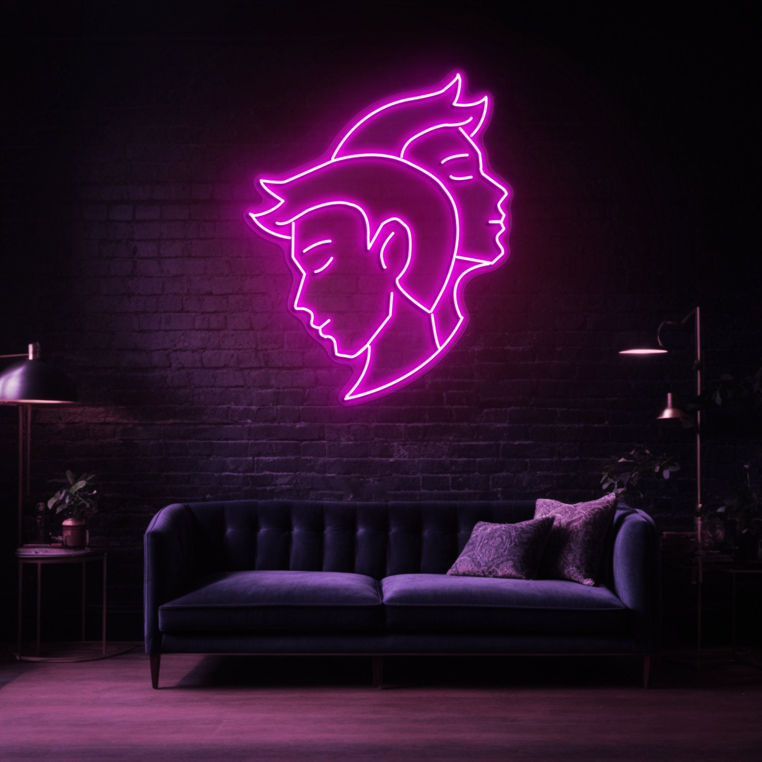 Gemini Neon Sign, Astrology Horoscope Zodiac Sign for Gemini, Room decor, Party, and Office Decor, Gemini Wall Art, Sign for Gemini Couples