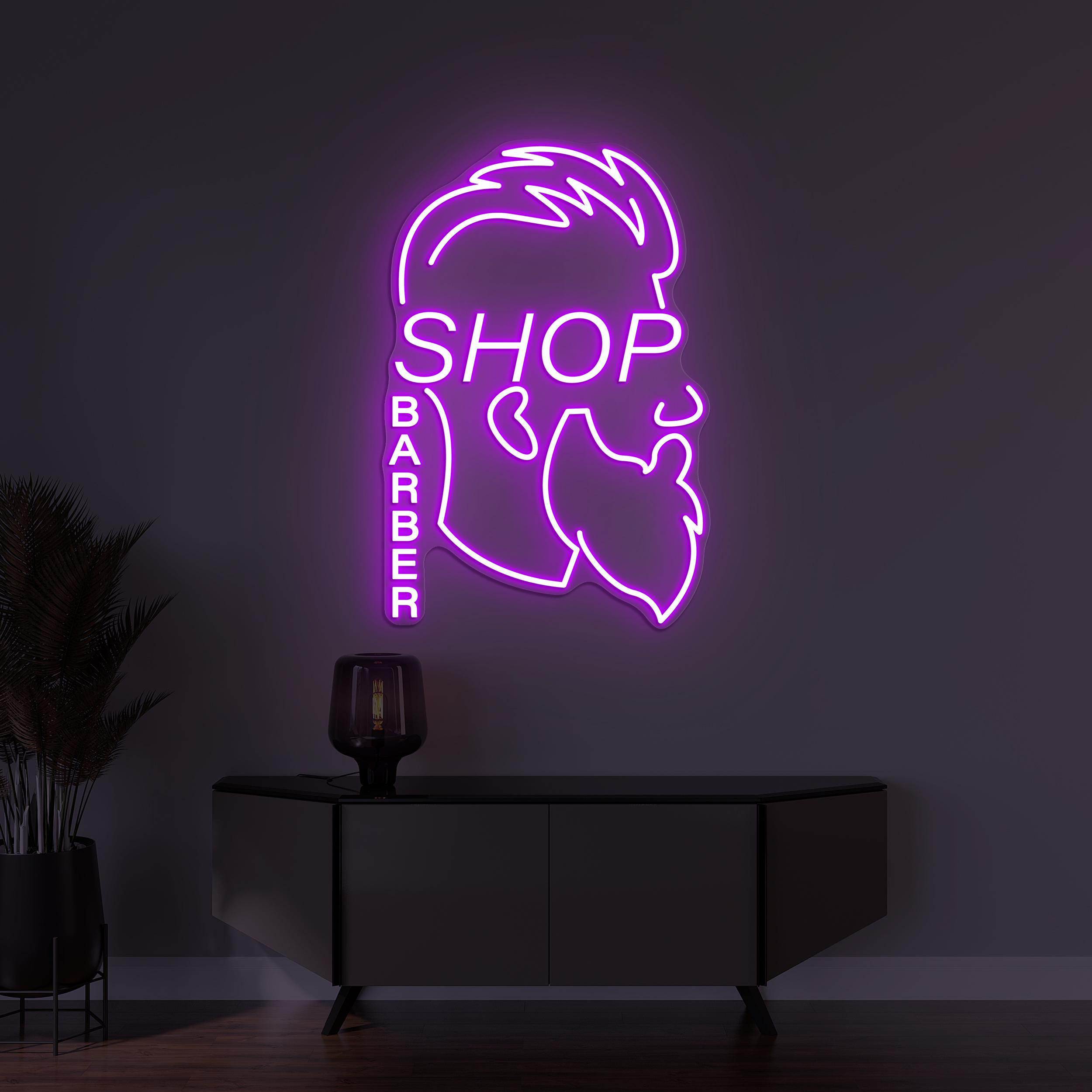 Barber Shop Neon Sign, Barber Shop LED Light, Barber Shop Wall Decor, Custom Neon Sign, Barber Pole Neon Sign, Boy Hair Saloon Wall Art