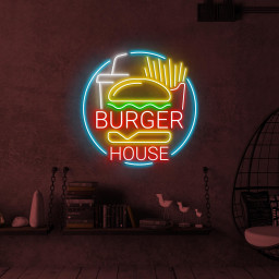 Burger House Neon Sign, Burger House LED Light, Fast Food Restaurant Decor, Burger Lover Sign, Fast Food Neon Art, Burger Shop Neon Decor