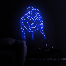 Couple Hug Neon Sign, Couple Hug LED Light, Kissing Couple LED Neon Art, Romantic Wall Decor, Couple Love Neon Sign, Wedding Wall Decor