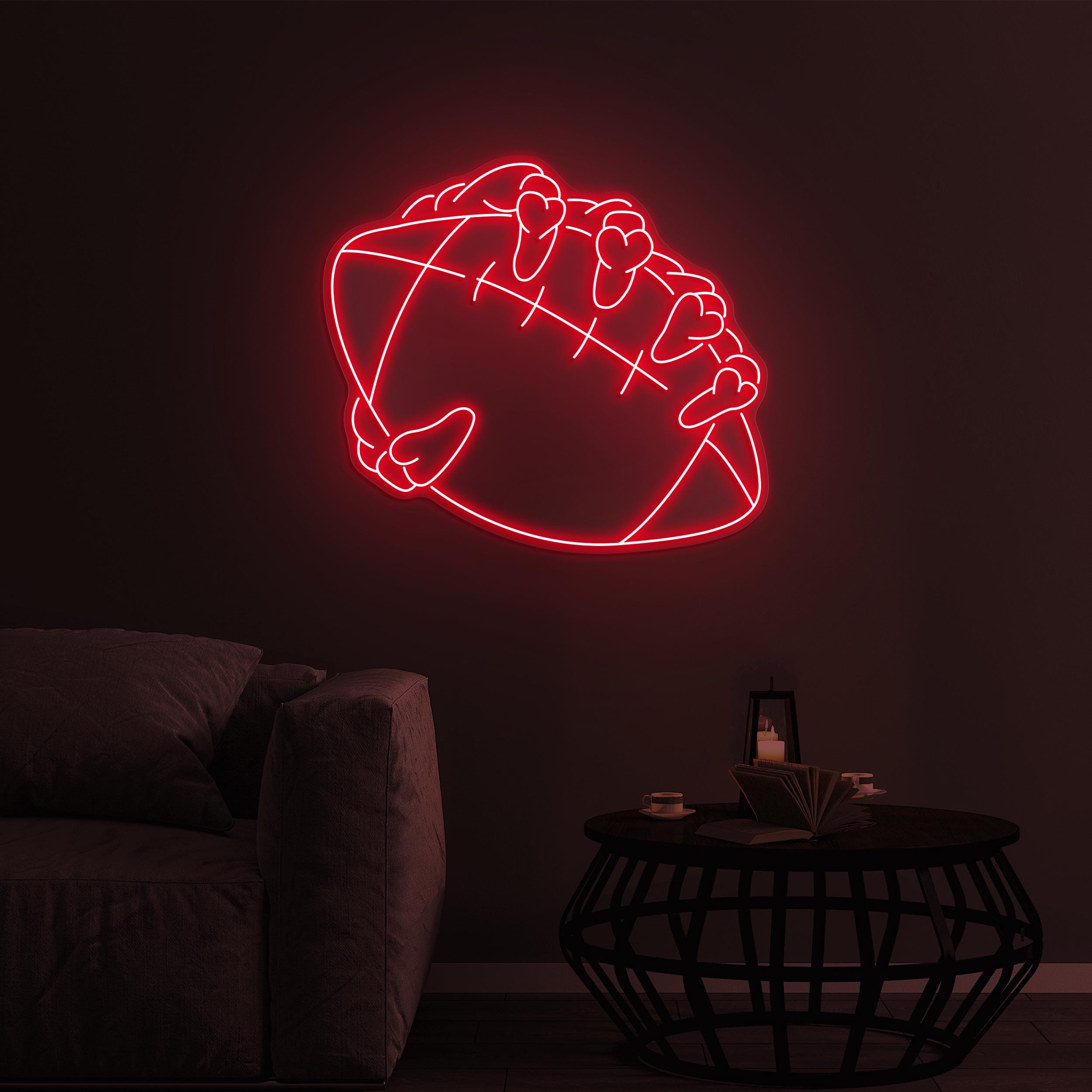 Football Skeleton Hand Neon Sign, American Football LED Light, Football Skeleton Hand LED Art, Game Room Art, Sports Shop Decor, Ball Lover