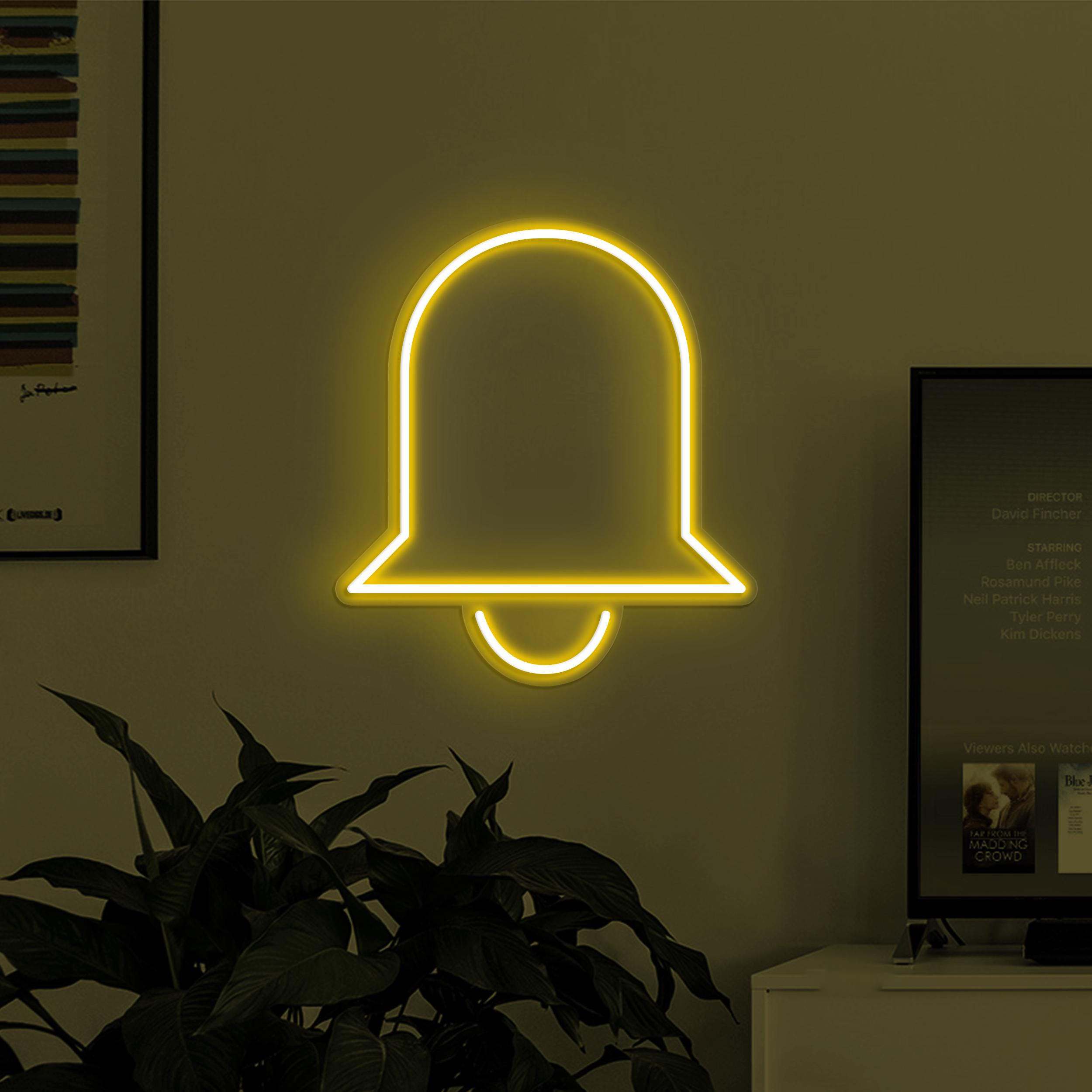 Bell Neon Sign, Bell LED Light, Notification Bell Wall Decor, Led Neon Light, Custom Neon Sign, Home Wall Art, Cafe and Bar Neon Art, Gift