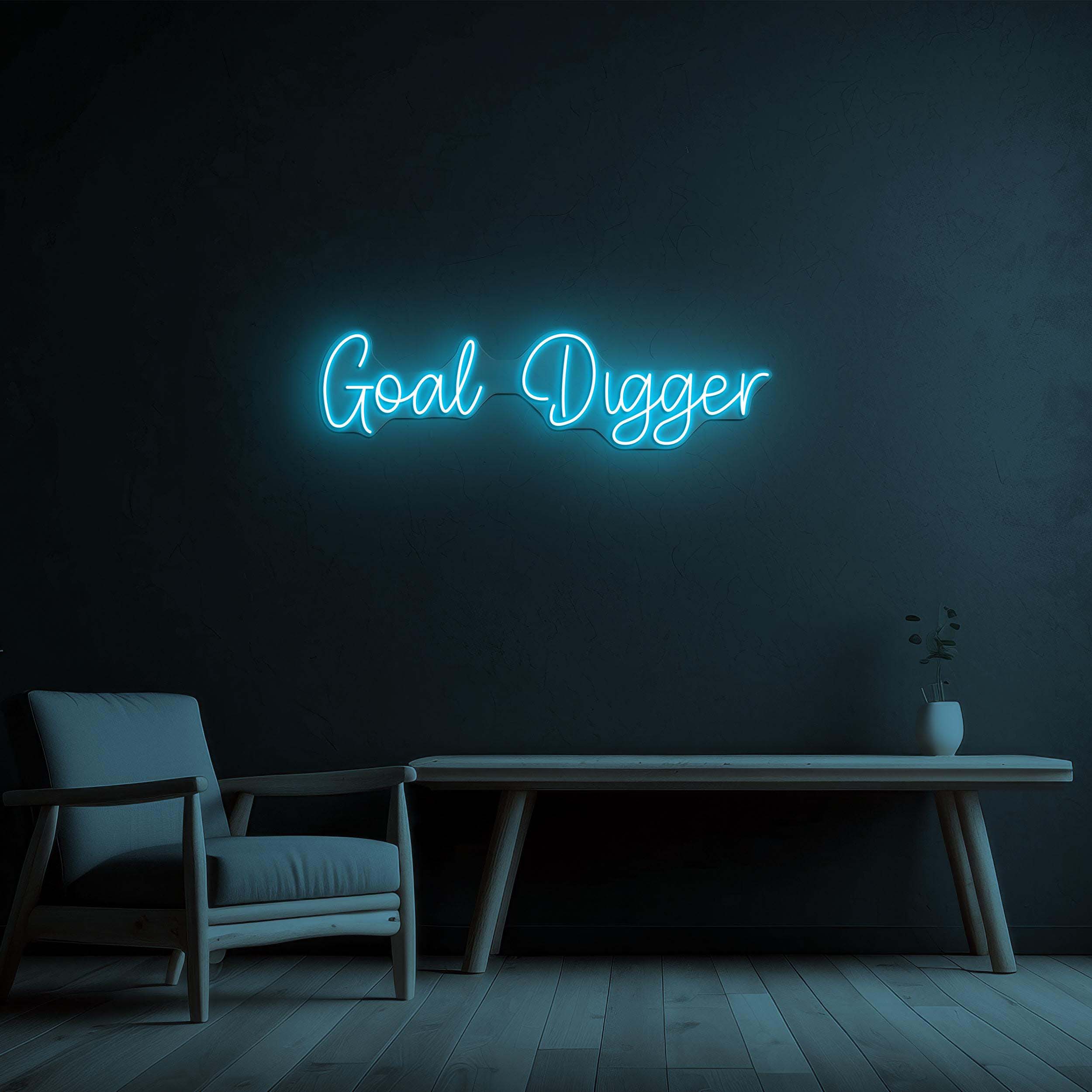 Goal Digger Neon Sign, Goal Digger LED Light, Goal Digger Wall Art, Room Home Office Decor, Achiever Sign, Inspirational Art, Work Area Sign