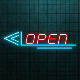 Open Neon Sign, Open LED Light, Open Arrow Wall Decor, Business Logo Wall Art, Directional Open Neon Sign, Personalized Open Neon Sign