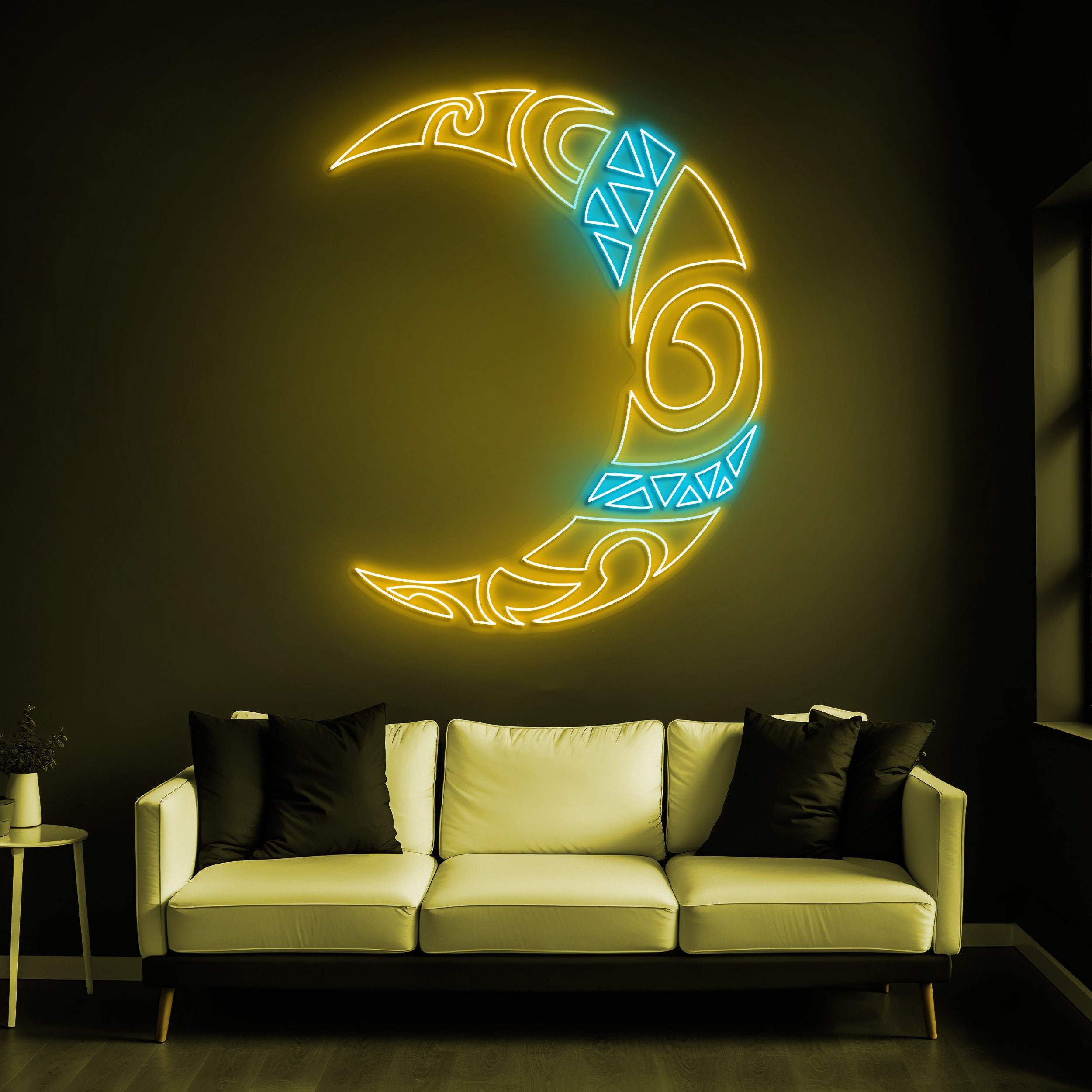 Egyptian Moon Led Light, Moon Neon Sign, Mancave decor, Egyptian decor Sign, Led decor, Custom Neon Sign, Moon Led Decor, Moon Neon Art Sign