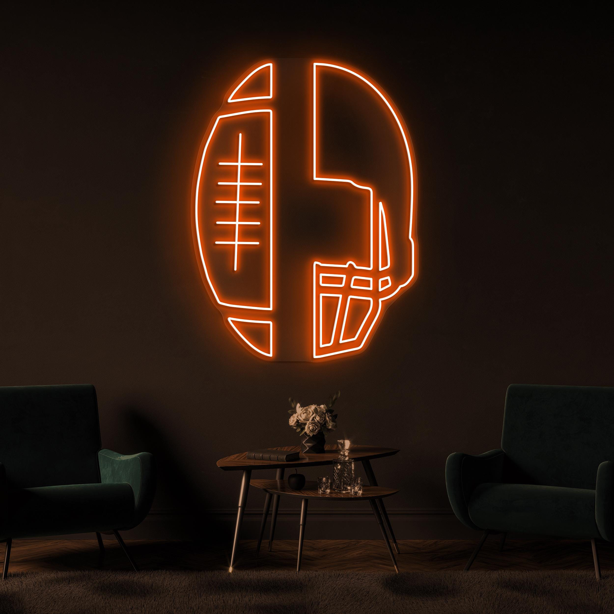 Football & Helmet Neon Sign, Football and Helmet LED Light, American Football Wall Decor, American Helmet Wall Art, Sports Shop Neon Light