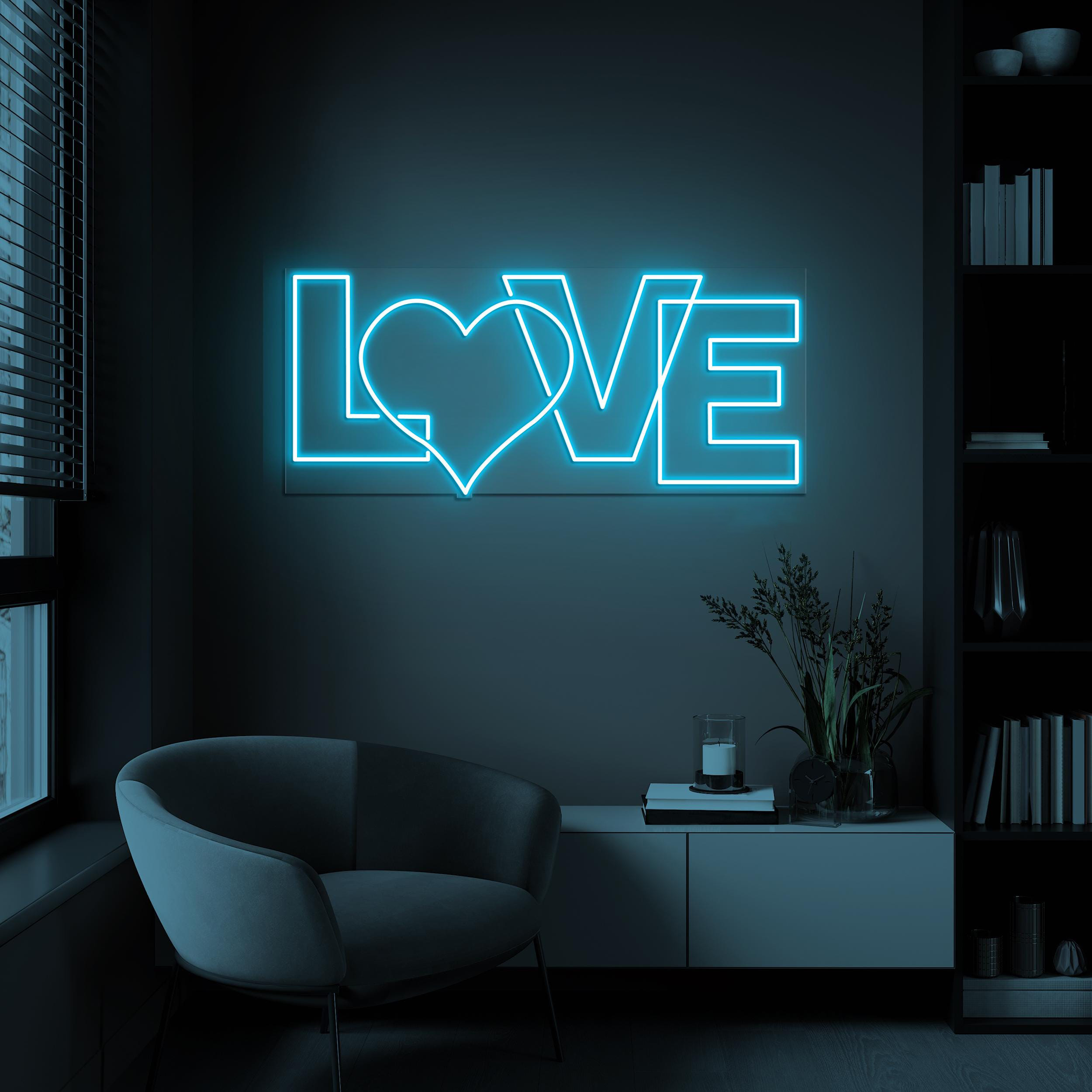 Love Neon Sign, Love LED Light, Heart Wall Decor, Romantic Home Decor, Wedding Decor, Engagement Wall Art, Party Decoration, Gift For Couple