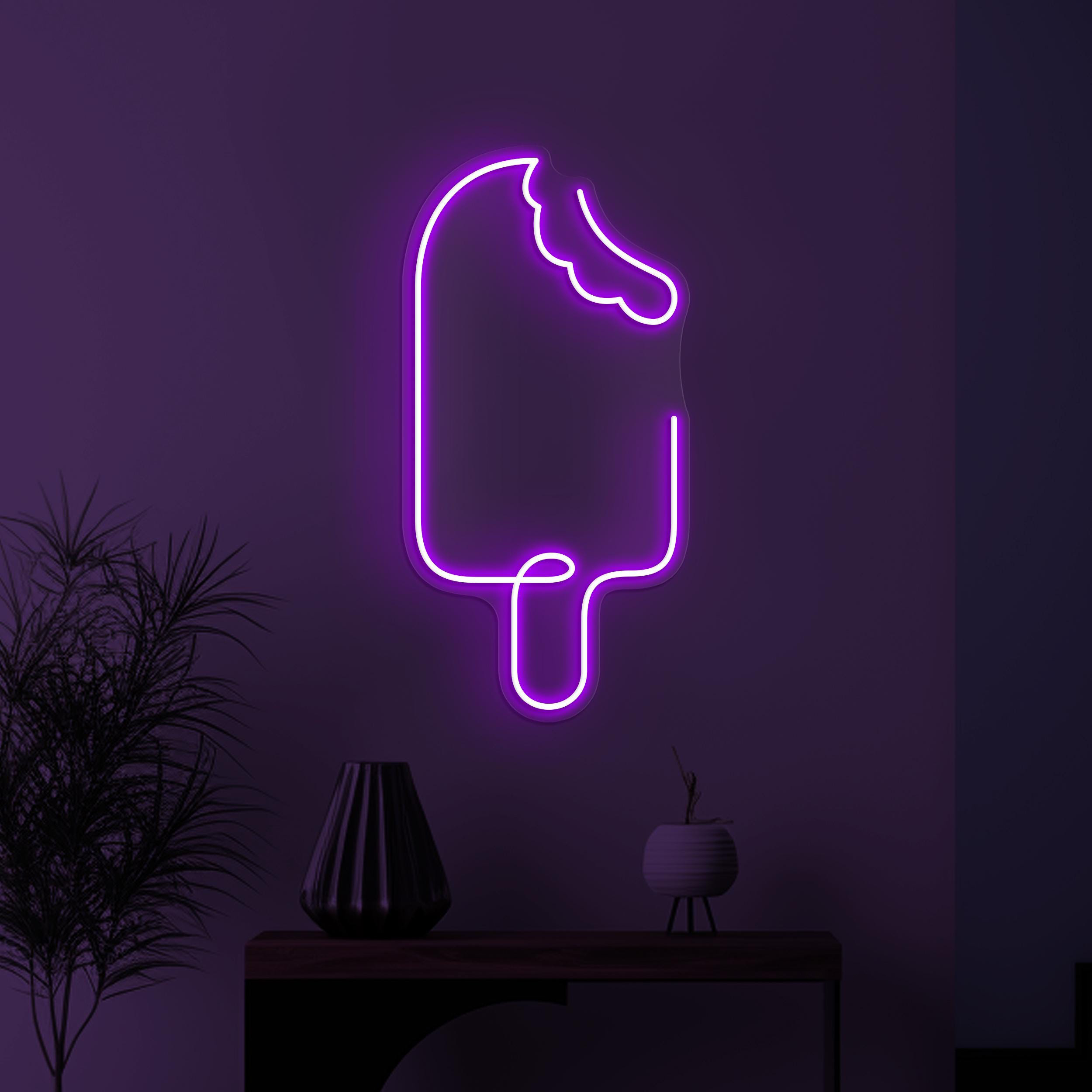 Ice Cream Neon Sign, Ice Cream LED Light, Ice Cream Shop Decor, Sweet Cafe Wall Art, Kids Room Neon Light, Popsicle Led Art, Ice Cream Lover