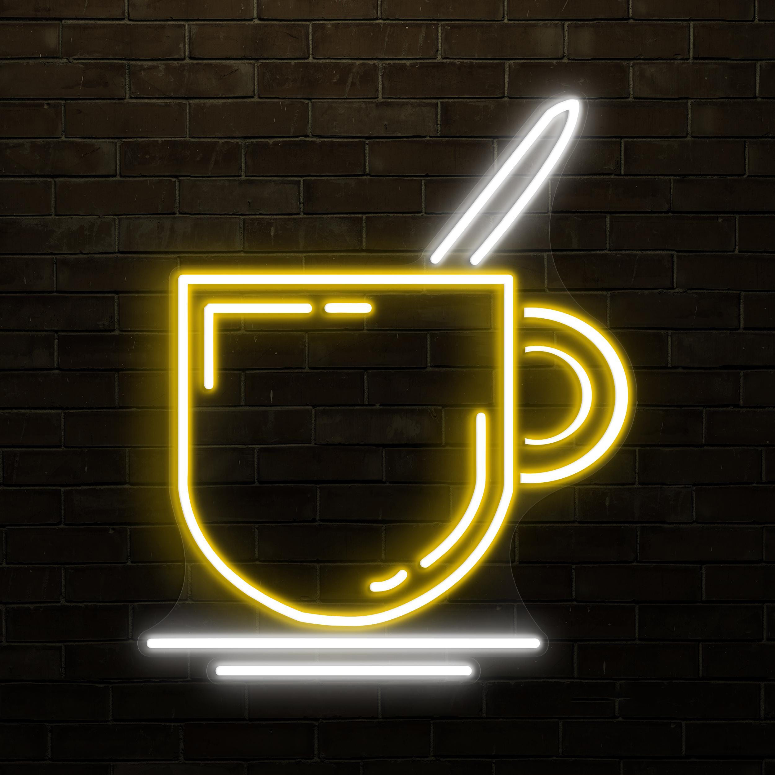 Coffee Mug Neon Sign, Coffee Mug LED Light, Coffee Shop Wall Decor, Kitchen Neon Light, Cafe, Bar, & Restaurants Wall Art, Home Neon Decor