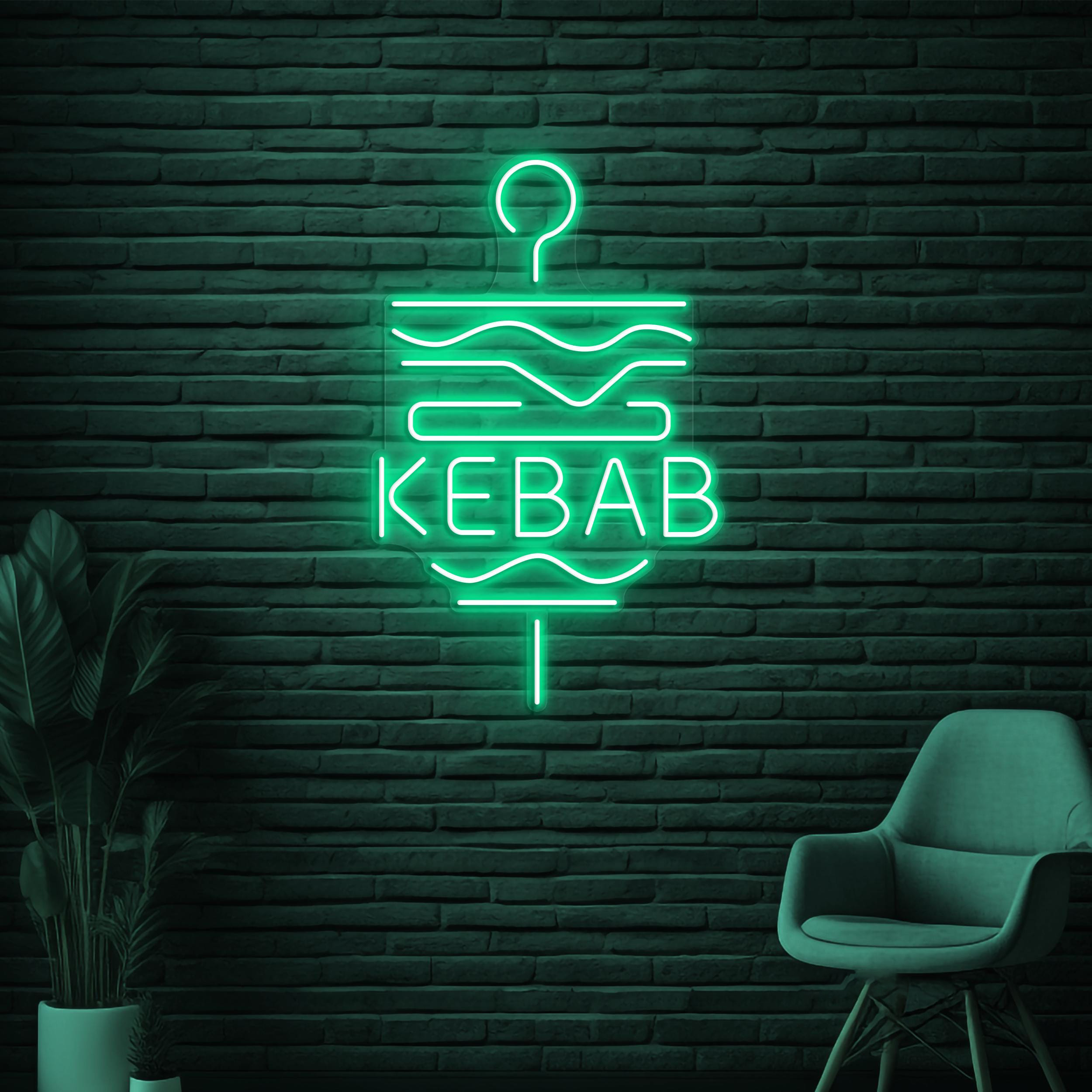 Kebab Neon Sign, Kebab Neon Light, Restaurant Wall Decor, Doner Kebab Neon Art, BBQ Neon Wall Art, BBQ Shop Led Sign, Gift for Kebab Lover