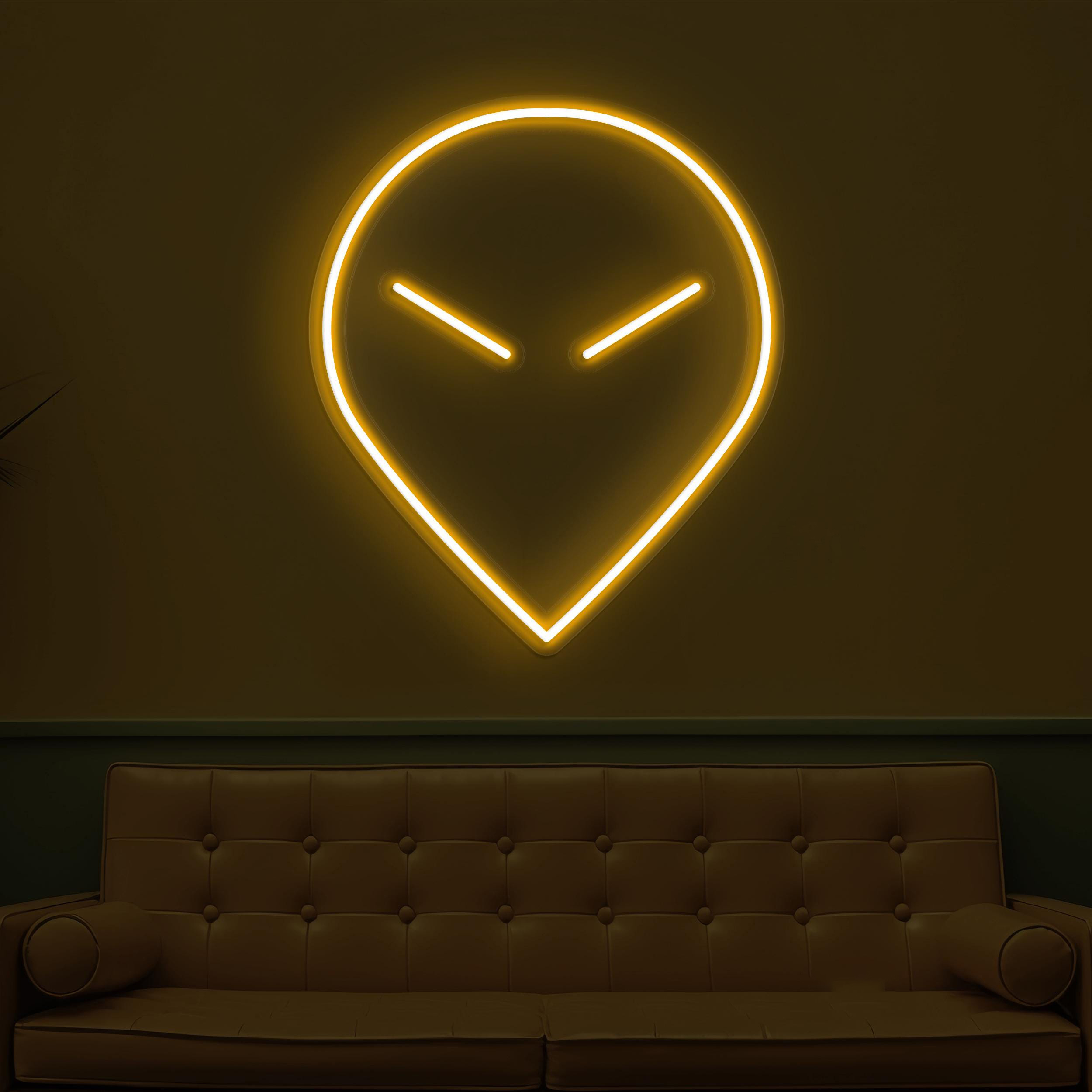 Alien Face Neon Sign, Alien Face LED Light, Alien Head Wall Decor, Game Room Wall Art, Home Neon Light, Kids Room Sign, Led Neon Art, Gift
