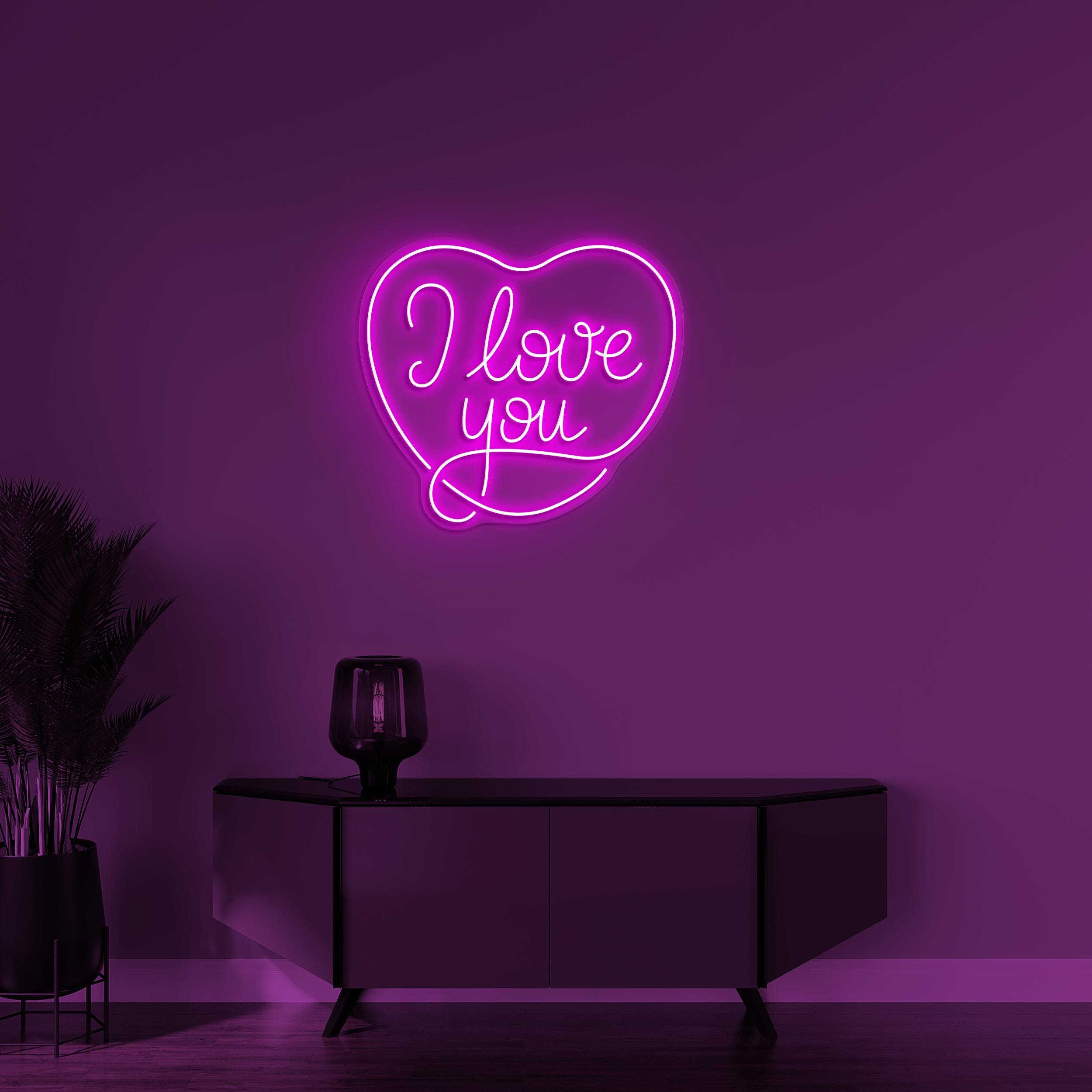 I Love You Neon Sign, I Love You LED Light, I Love You In Heart Wall Decor, Wedding Party Wall Art, Romantic Couple Love Sign, Couple Gift