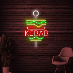 Kebab Neon Sign, Kebab Neon Light, Restaurant Wall Decor, Doner Kebab Neon Art, BBQ Neon Wall Art, BBQ Shop Led Sign, Gift for Kebab Lover