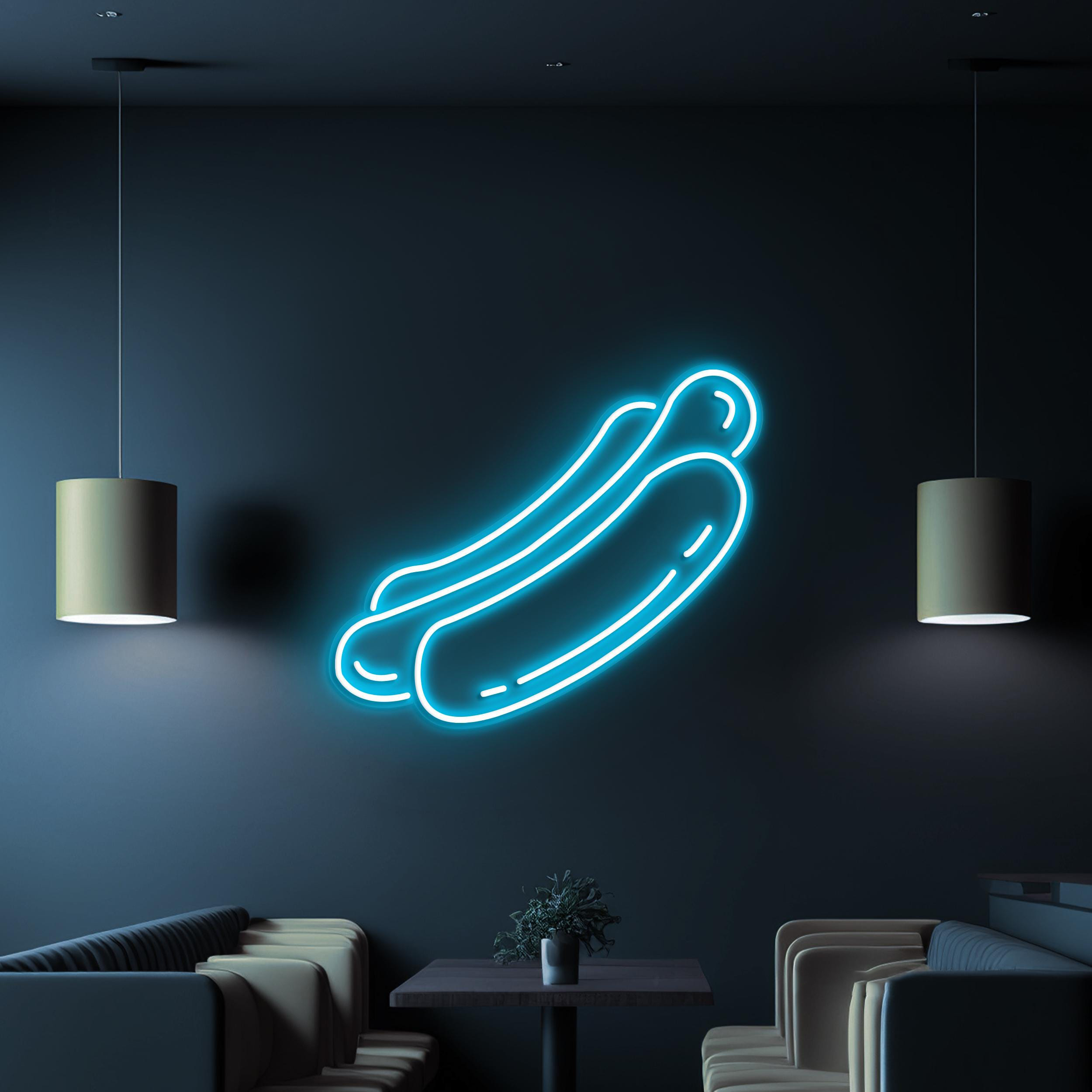 Hot Dog Neon Sign, Hot Dog LED Light, Fast Food Wall Decor, Kitchen Neon Light, Restaurants Wall Art, Hot Dog Shop Decor, Hot Dog Lover