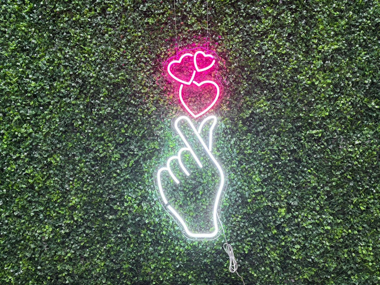 Finger Heart LED Neon Sign, Hand Heart Light, Party Sign, Heart Neon Decor, Sign for Bedroom, Living Room, Wedding, Birthday, Celebration
