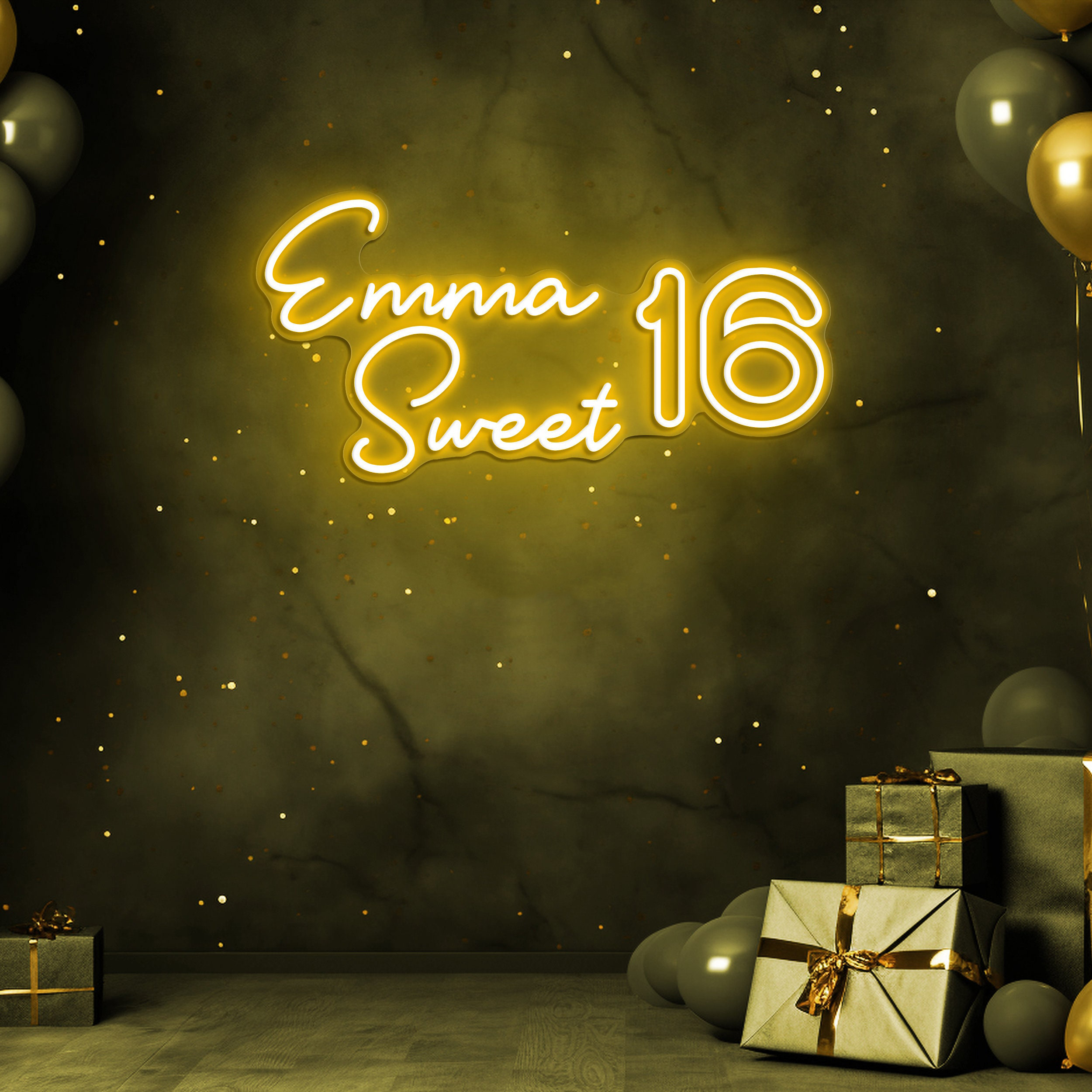 Sweet 16 Neon Sign, Glowing LED Light Decoration for 16th Birthday Party, Customizable Neon Art, Sweet Sixteen Decor, Custom Neon Sign, Gift