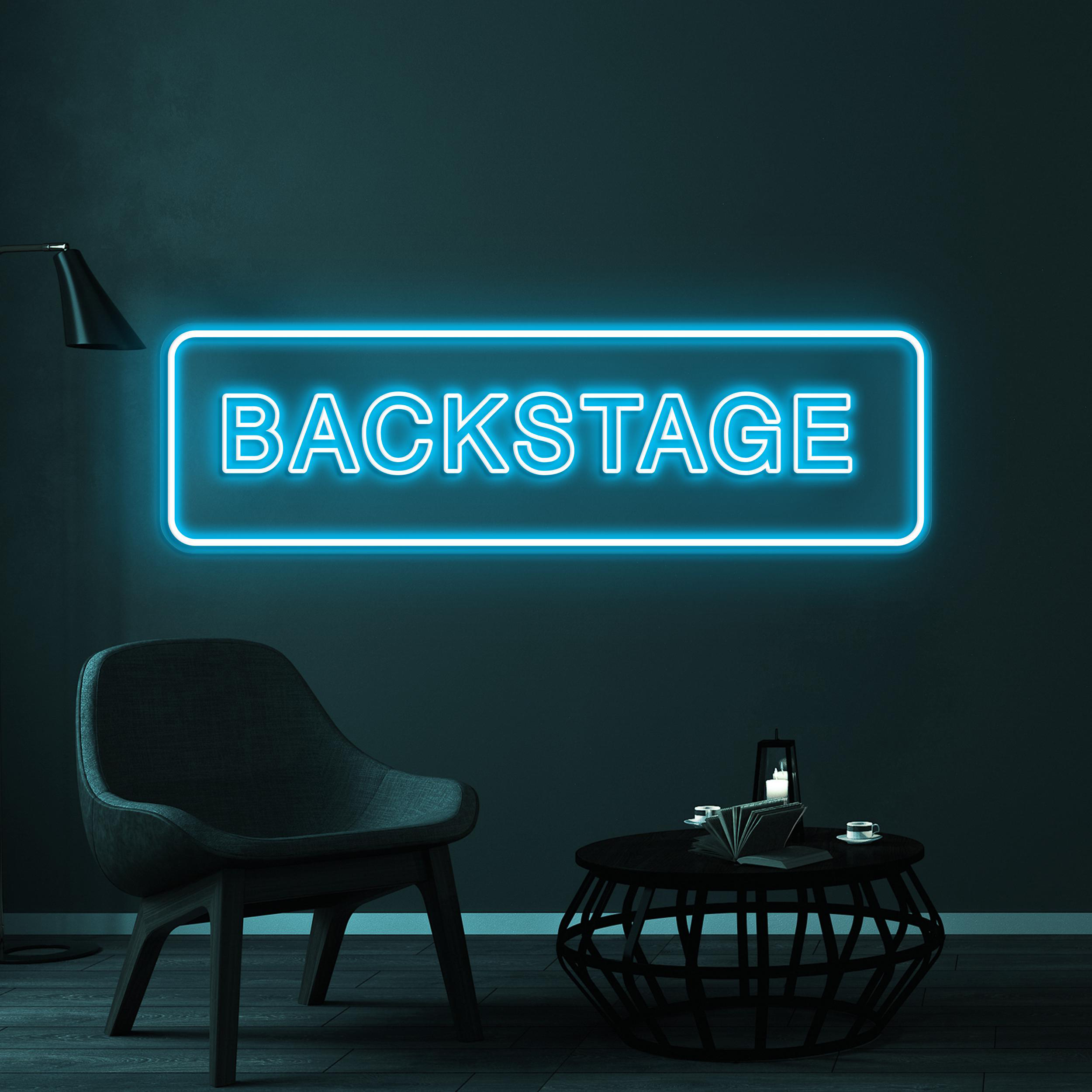 Backstage Neon Sign, Backstage LED Light, Behind the Scenes Wall Decor, Showtime Wall Art, Personalized Neon Sign, Stage Show Neon Light