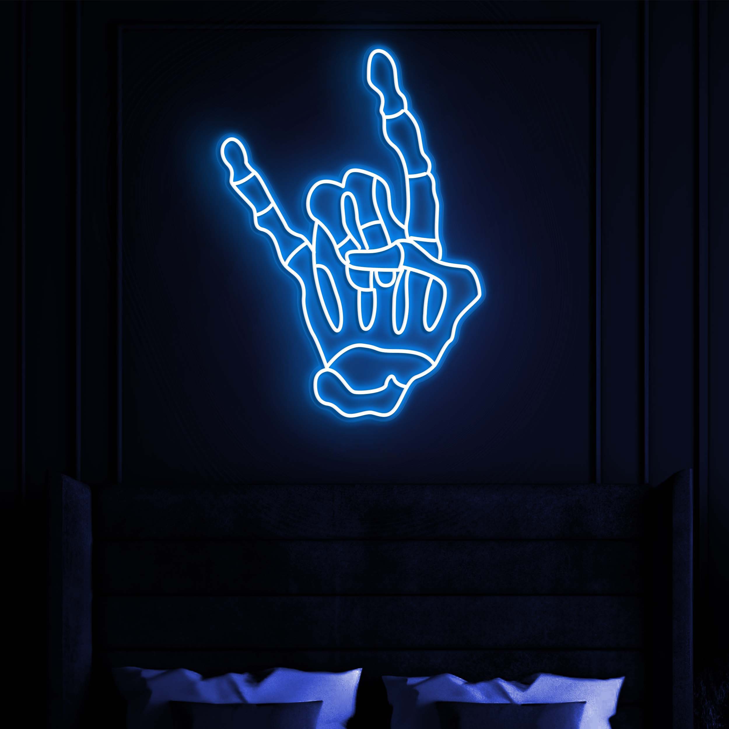 Rock N Roll Neon Sign, Skeleton Hand LED Light, Skeleton LED Neon Light, Custom Neon Sign, Wall Decor for Music Lovers, Home Decoration,Gift