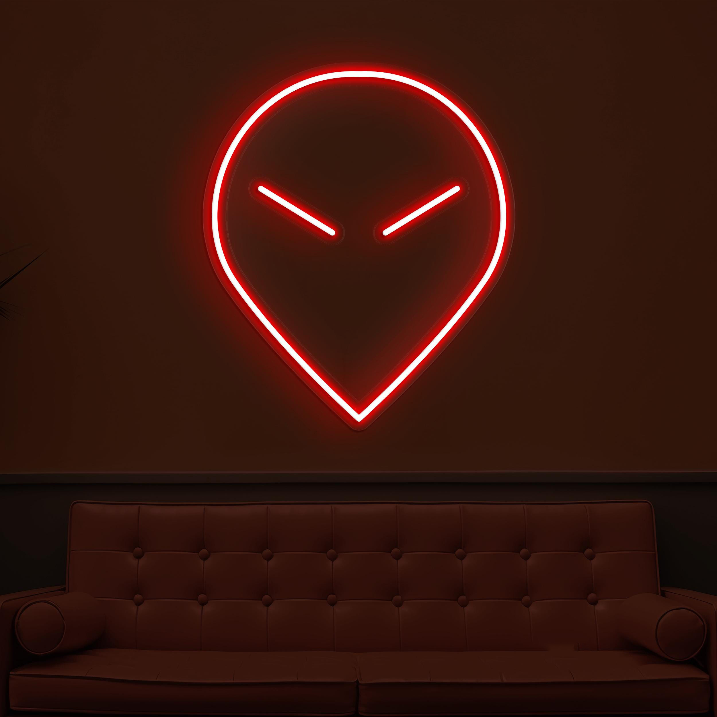 Alien Face Neon Sign, Alien Face LED Light, Alien Head Wall Decor, Game Room Wall Art, Home Neon Light, Kids Room Sign, Led Neon Art, Gift